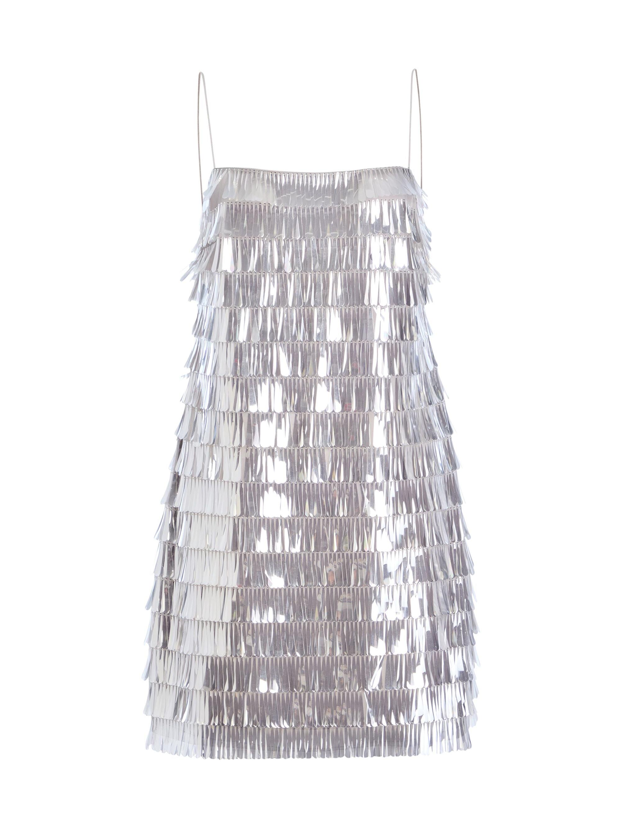 Retrofête Women's Amalie Sequin Dress - Silver Cloud