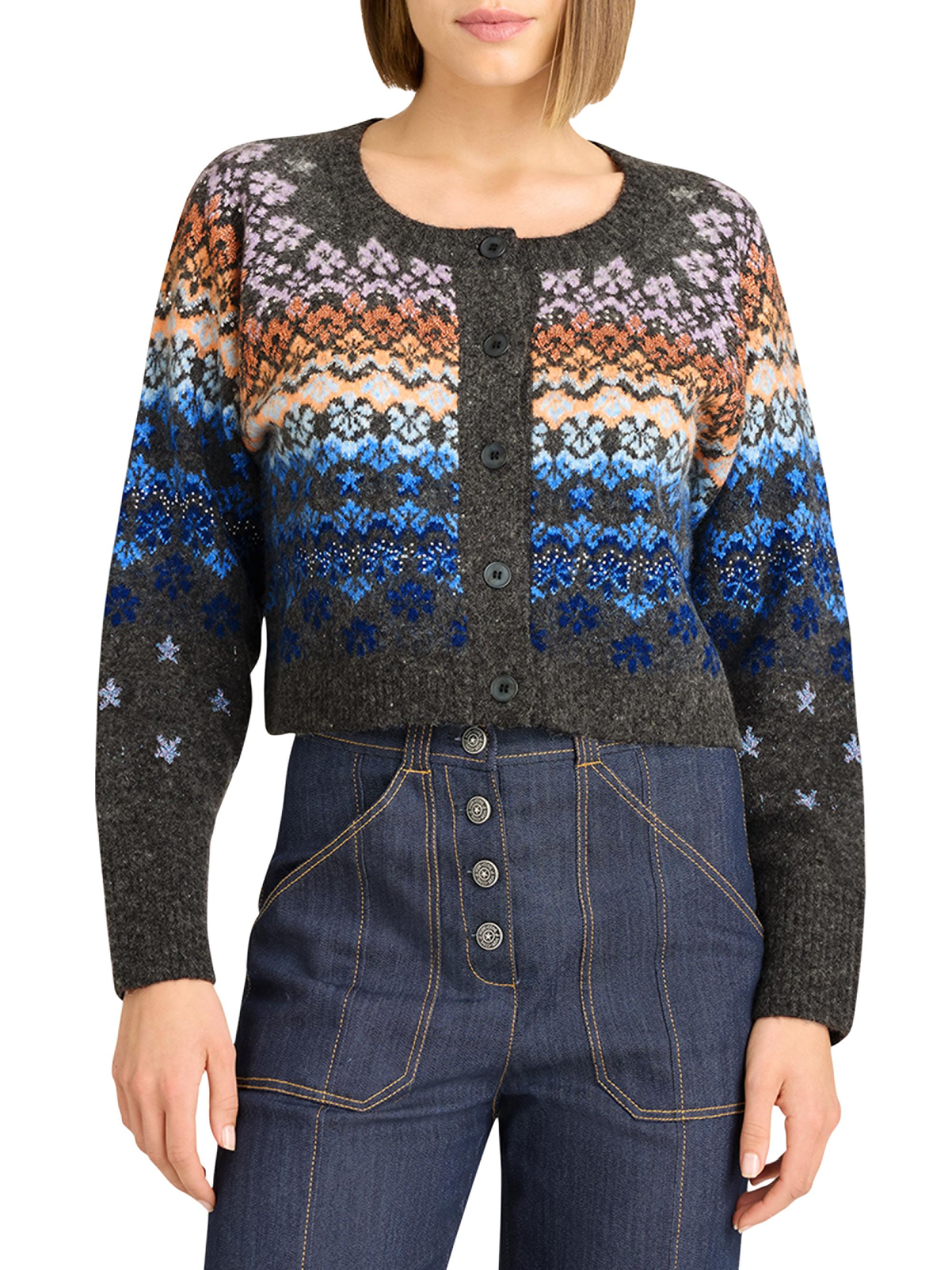 Cinq à Sept Millie Fair Isle-Inspired Cotton Crop Cardigan | Saks