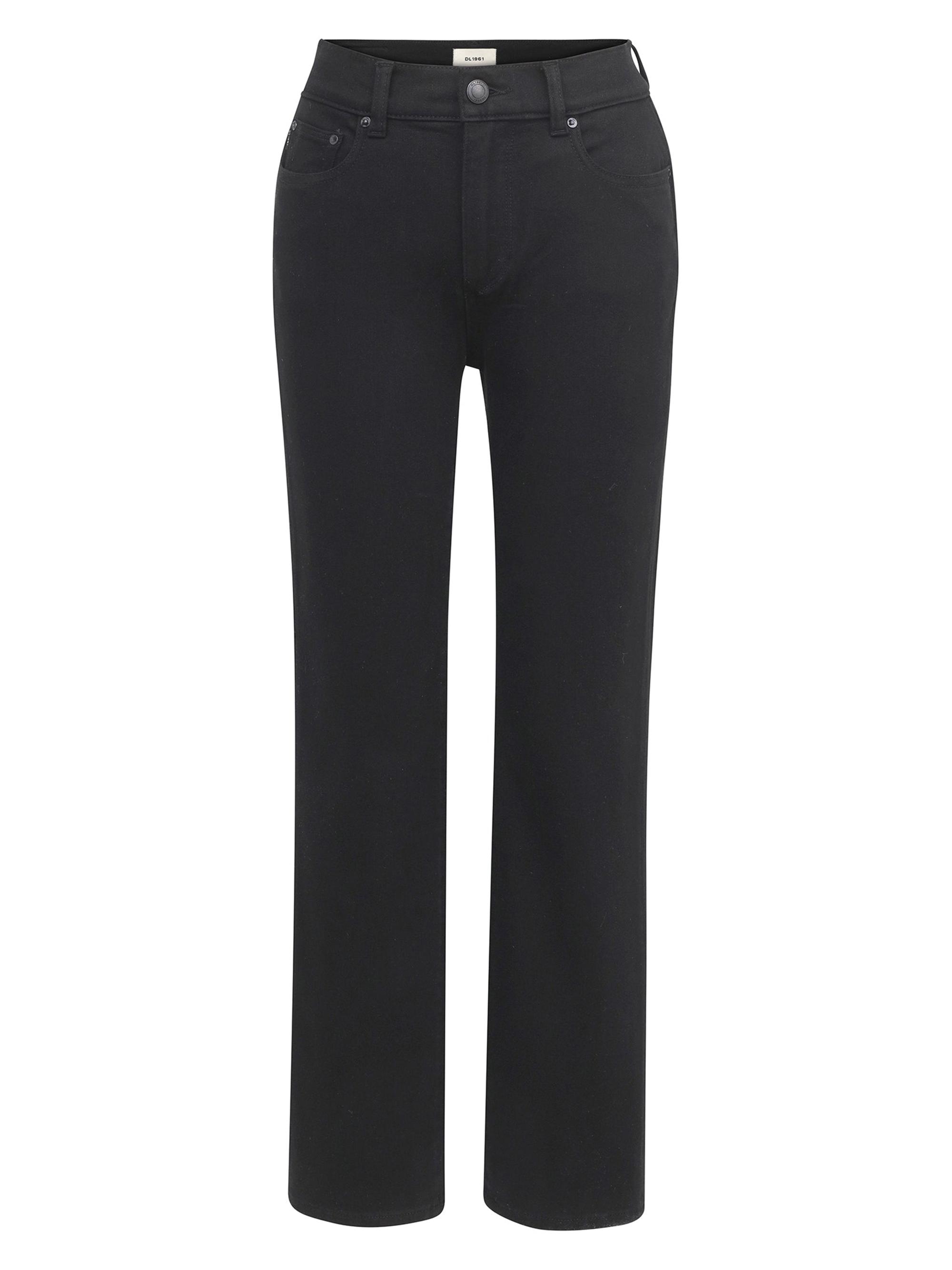 DL1961 Women's Mara Straight Mid Rise Instasculpt Ankle Jeans - Black
