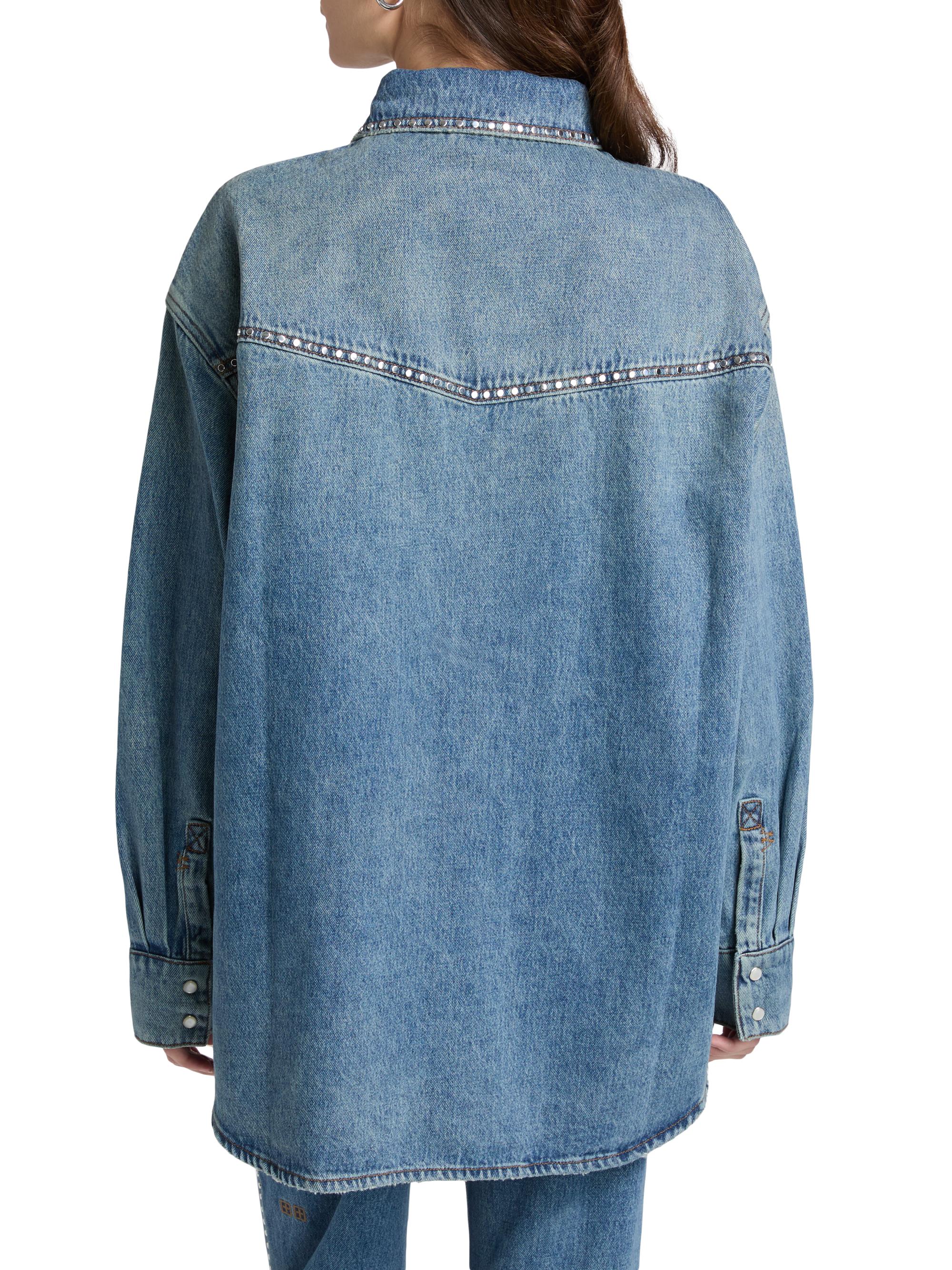 Ksubi Neo-Nostalgia Texas Blue Studded Denim Oversized Shirt