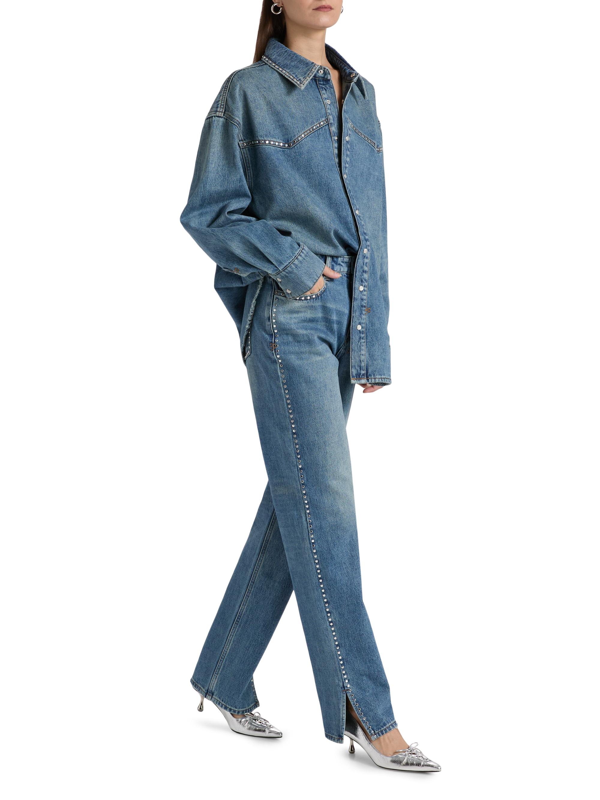 Ksubi Neo-Nostalgia Texas Blue Studded Denim Oversized Shirt
