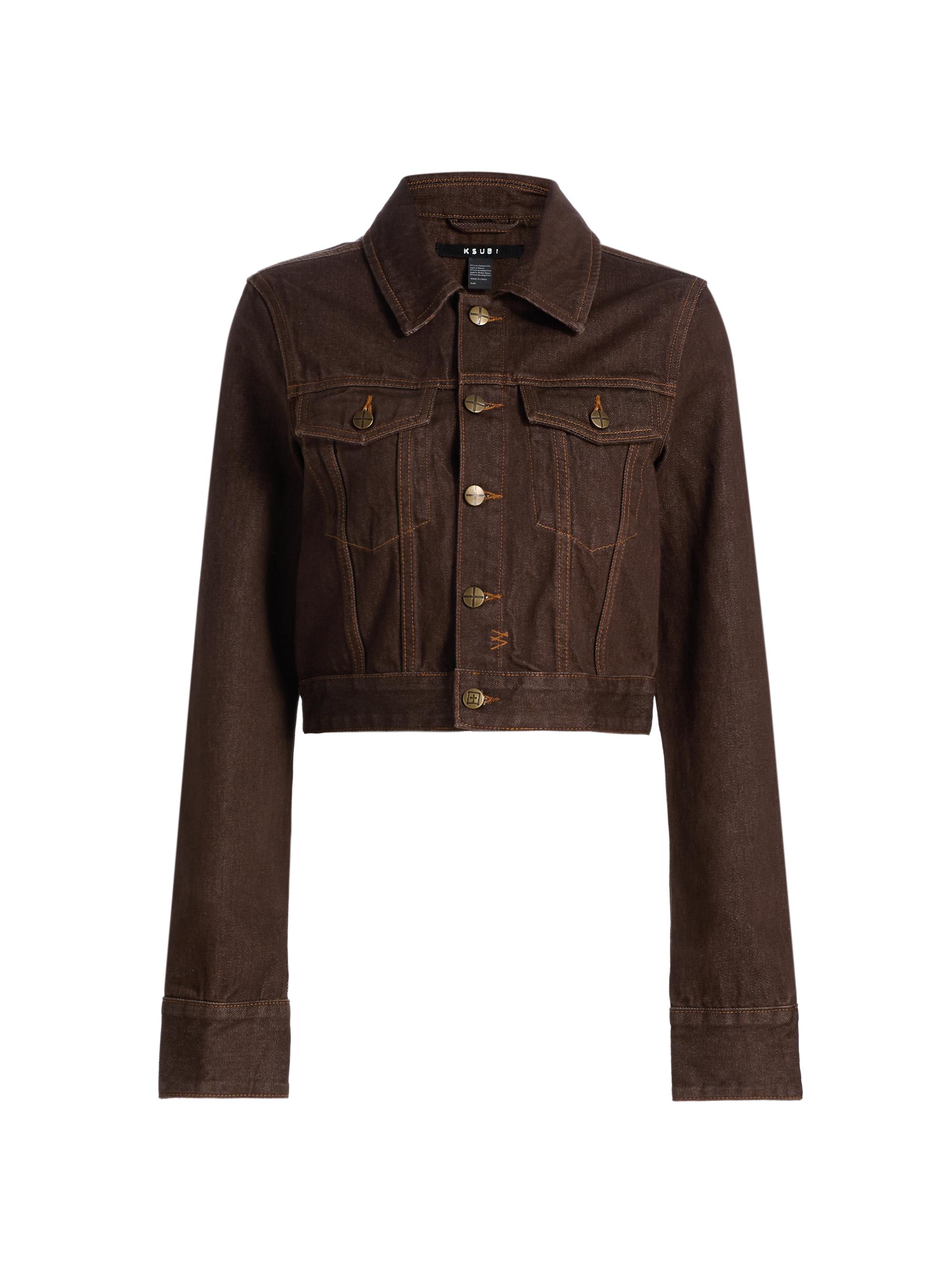 Ksubi Women's Neo-Nostalgia Slim Saddle Trucker Jacket - Brown