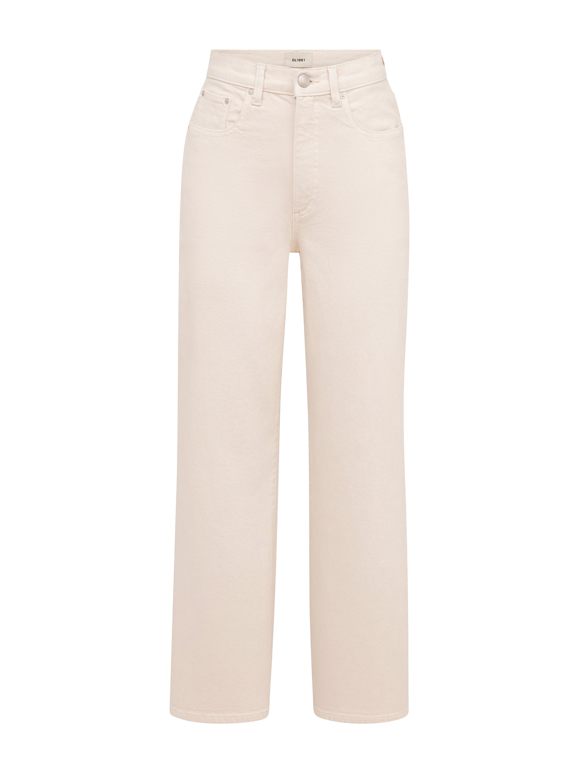 DL1961 Women's Karmine Refined Wide Leg High Rise Jeans - Flax