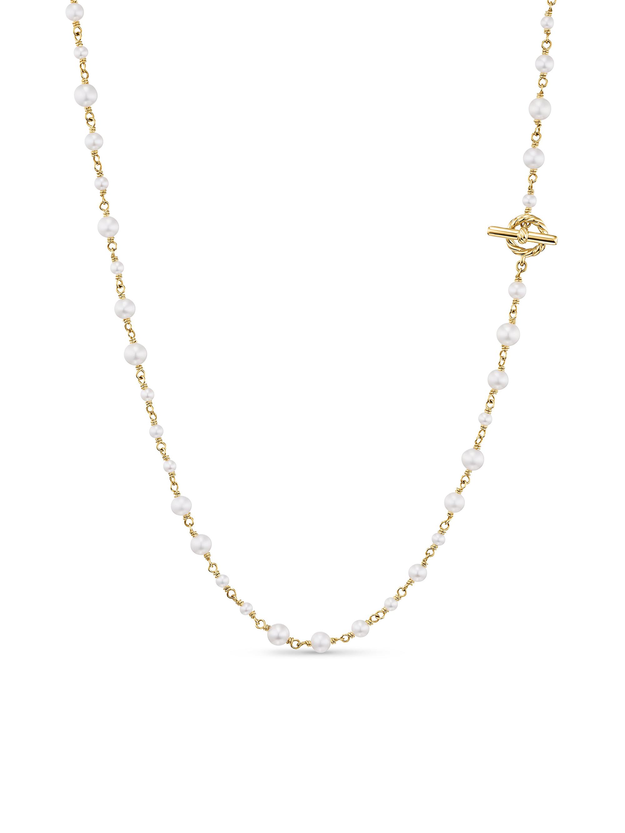 David Yurman Women's Pearl Classics Toggle Chain Necklace in 18K Yellow Gold - Pearl