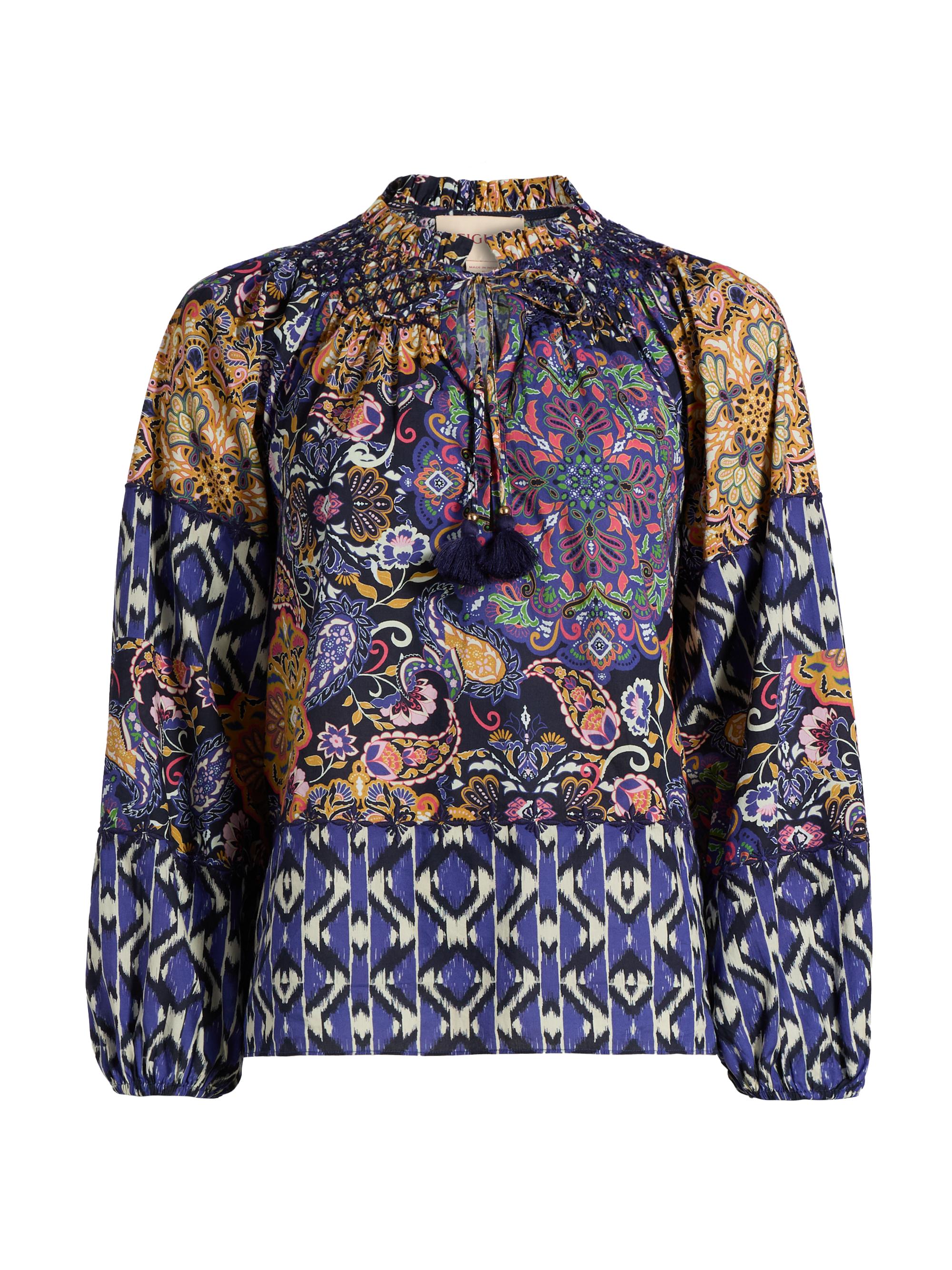 Figue Women's Mae Kaleidoscope Printed Blouse - Kaleidoscope Paisley Blue
