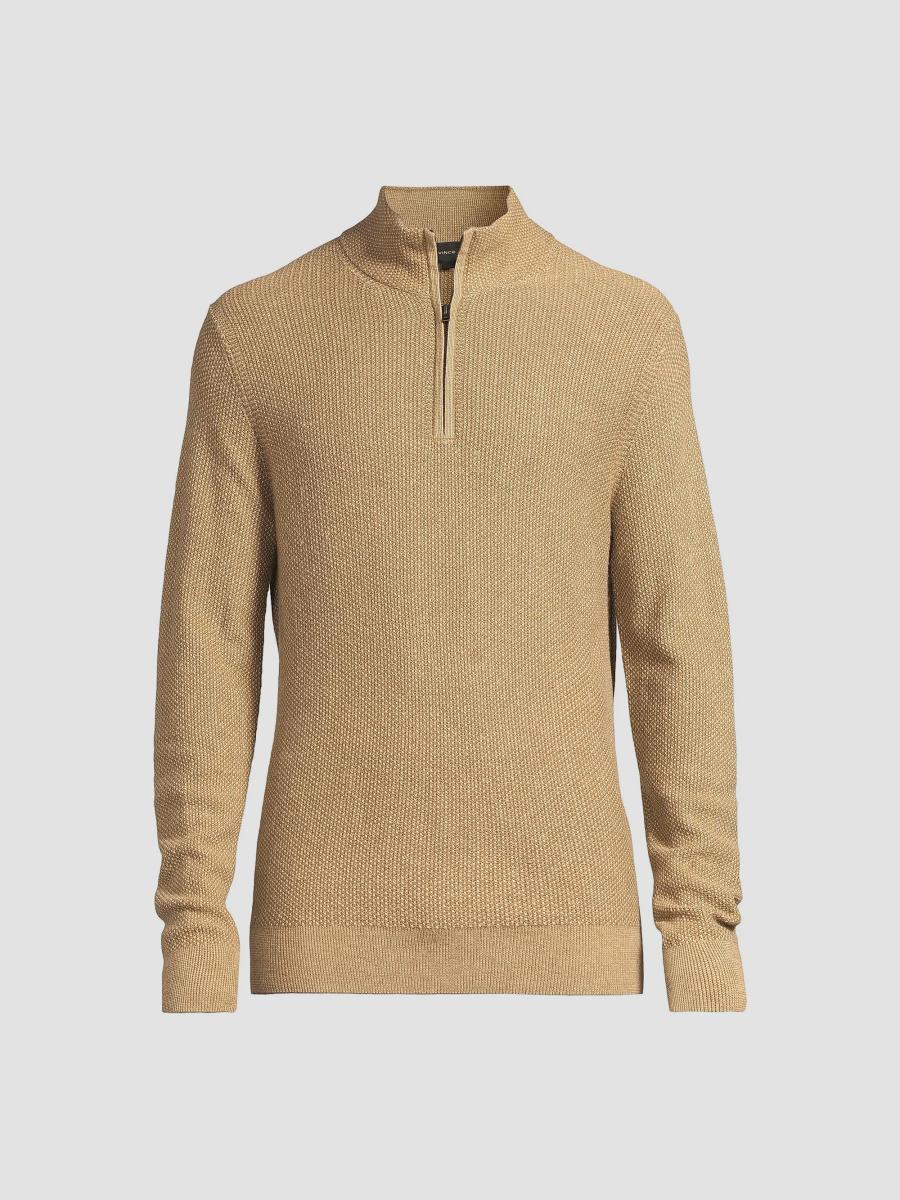 Vince Geo-Jacquard Quarter-Zip Sweater | Saks Fifth Avenue