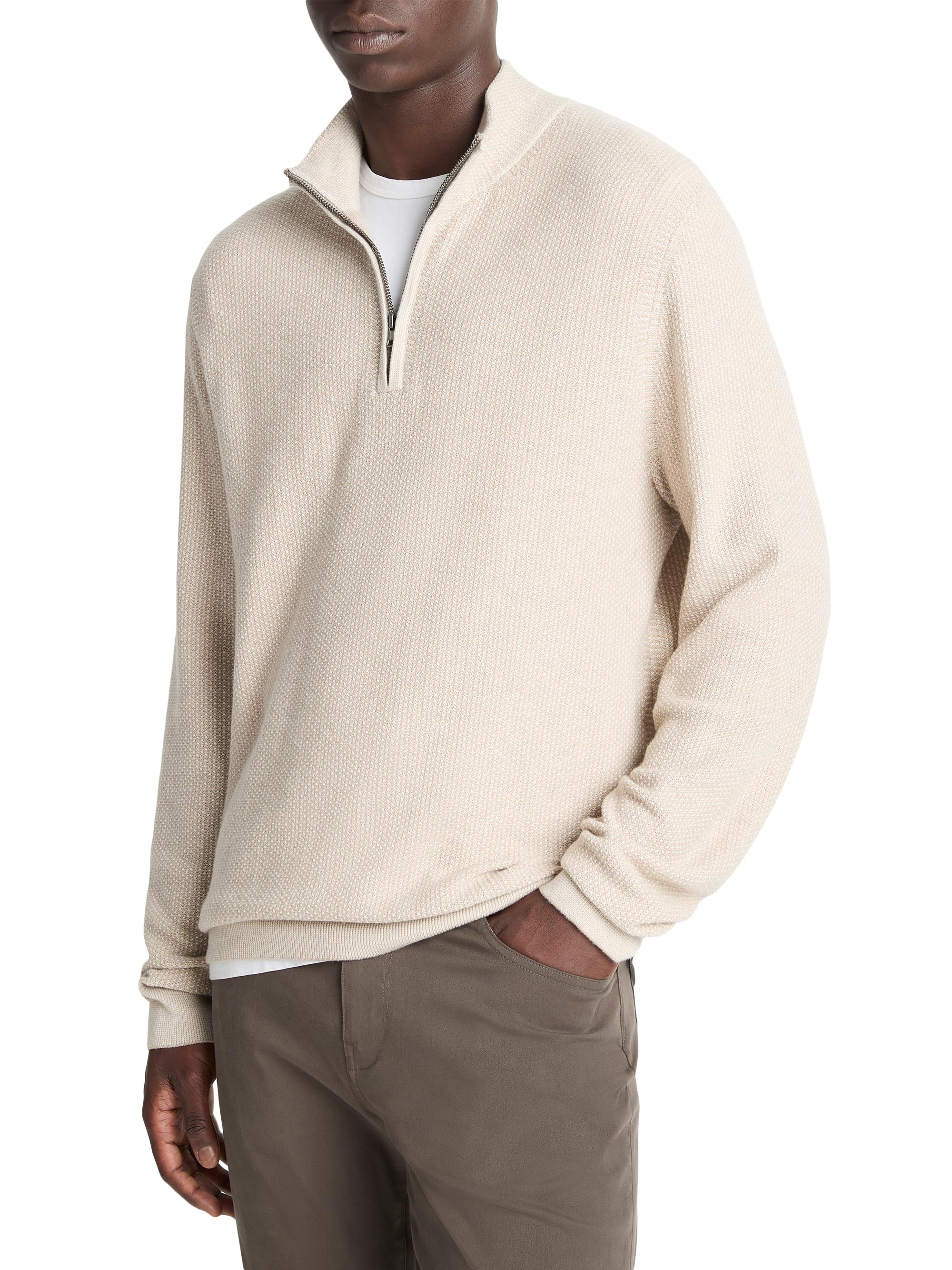 Vince Geo-Jacquard Quarter-Zip Sweater | Saks Fifth Avenue