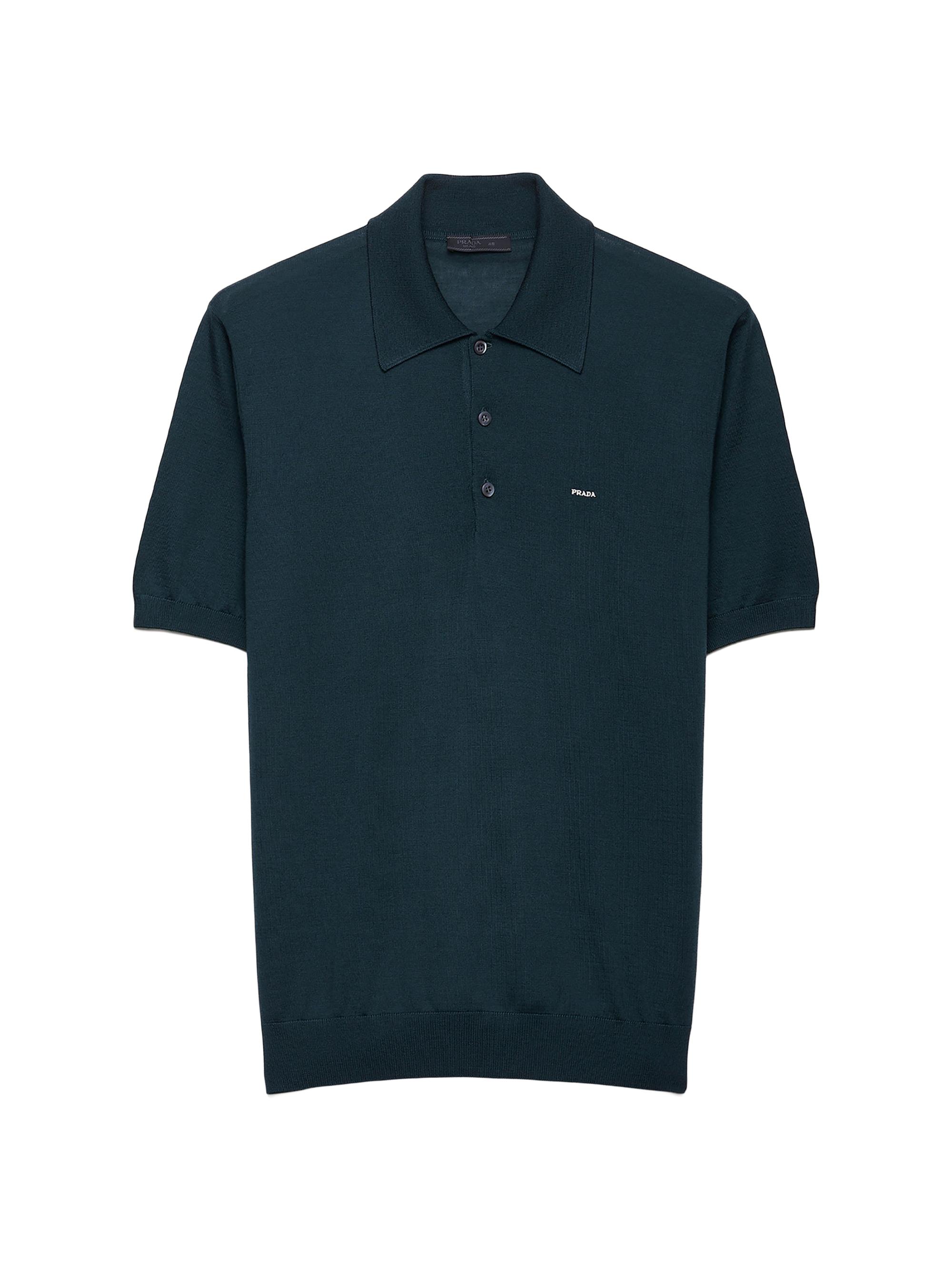 トップス 00s PRADA SPORT polo shirts black green Prada Piquet Short Sleeve Polo Dark Green | ONU