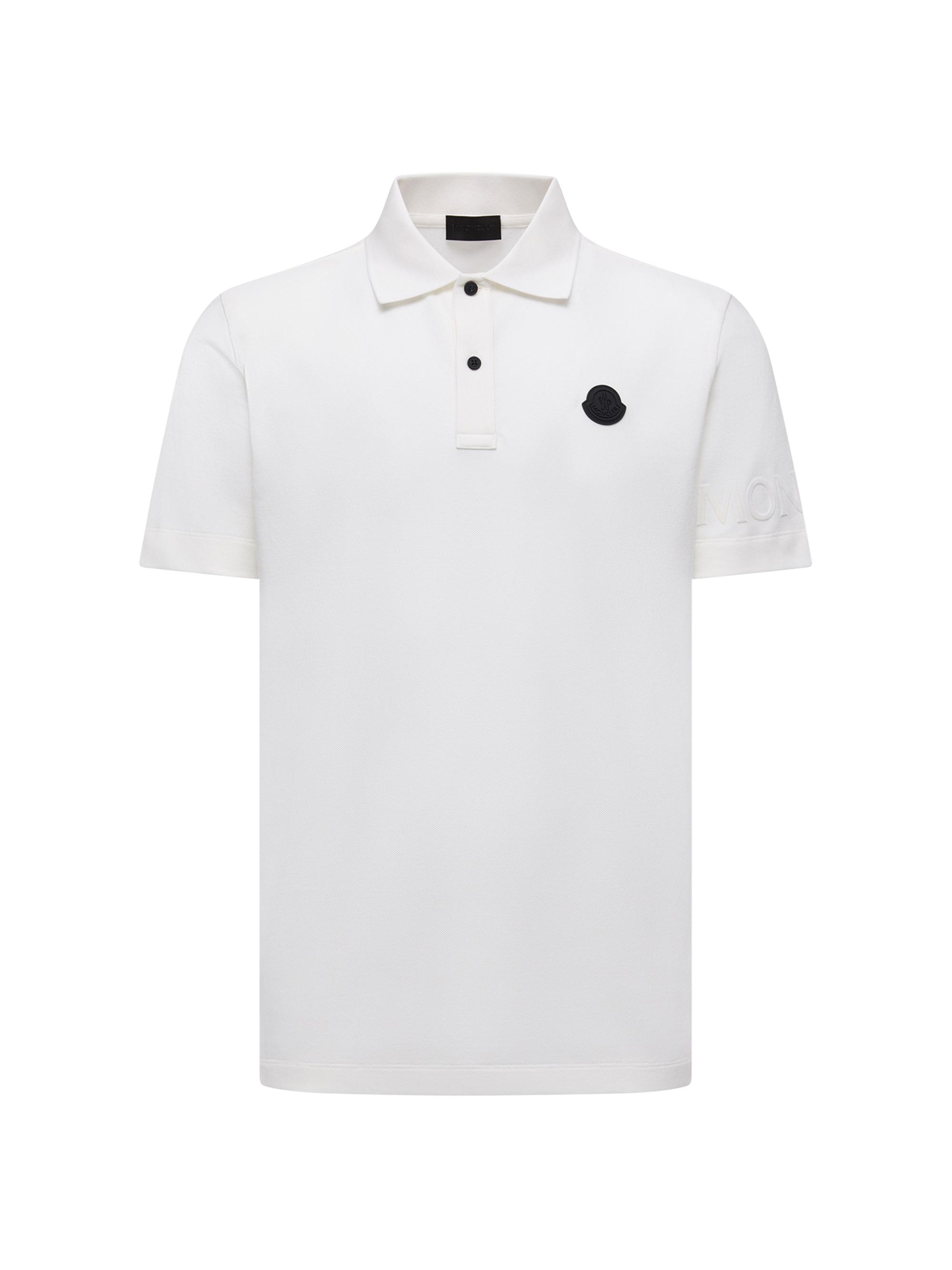 Moncler Men's Polo Shirt in Cotton Piquet - White
