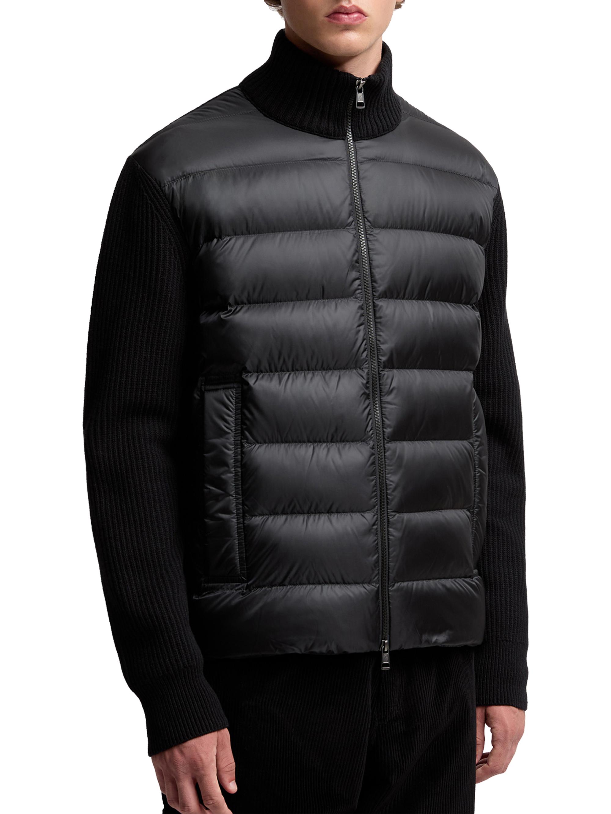 Moncler Down-Filled Zip-Up Cardigan in Wool and Cashmere | Saks