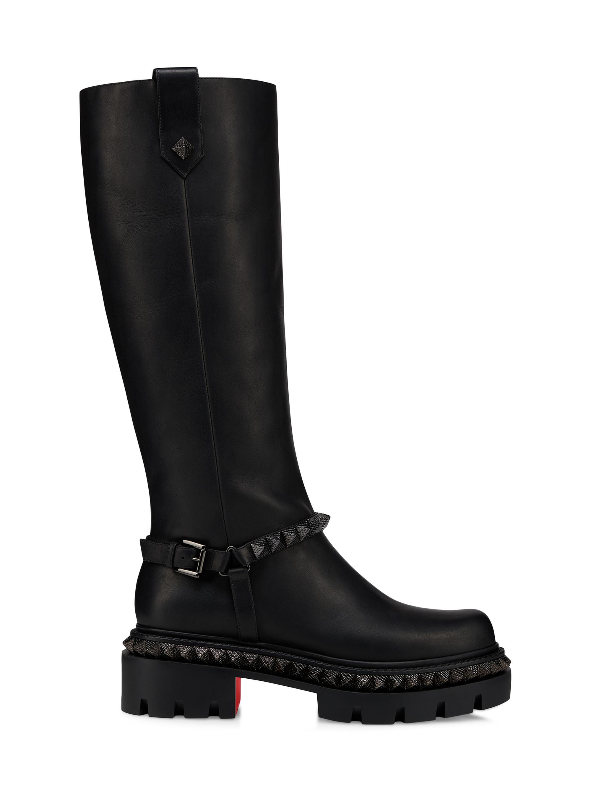 Christian Louboutin Out Line Spikes Lug 70MM Leather Boots | Saks