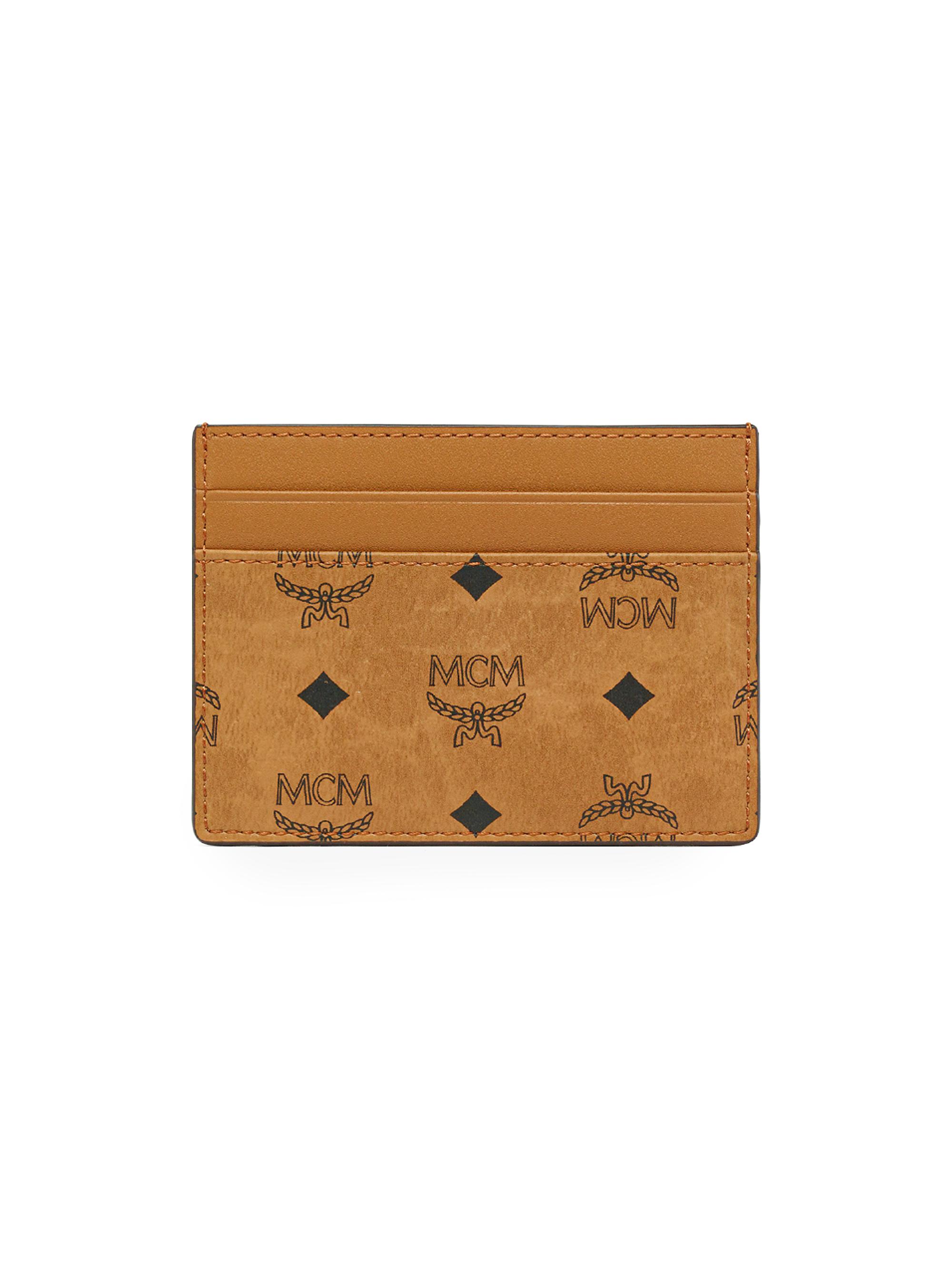 MCM Men's Aren Visetos Card Case - Cognac