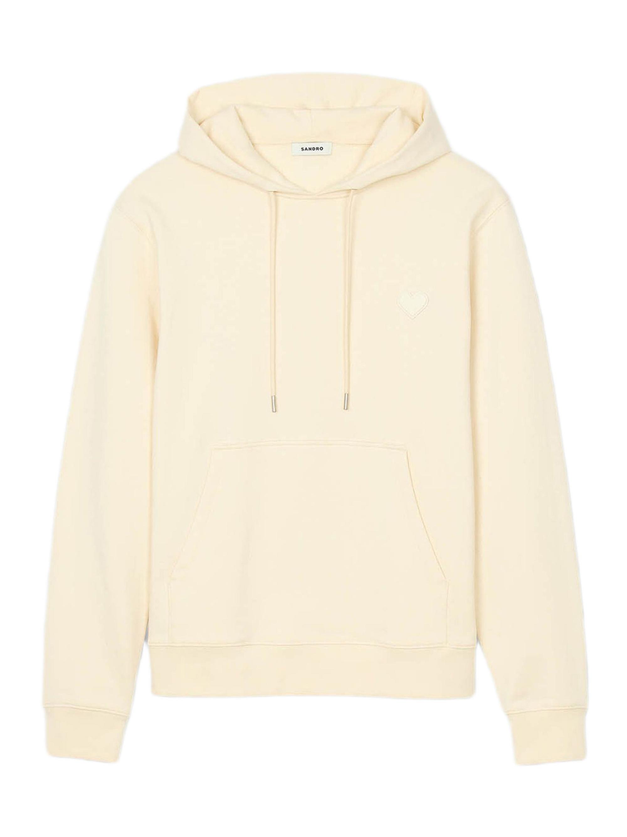 Sandro Men's Heart Patch Sweatshirt - Butter Cream
