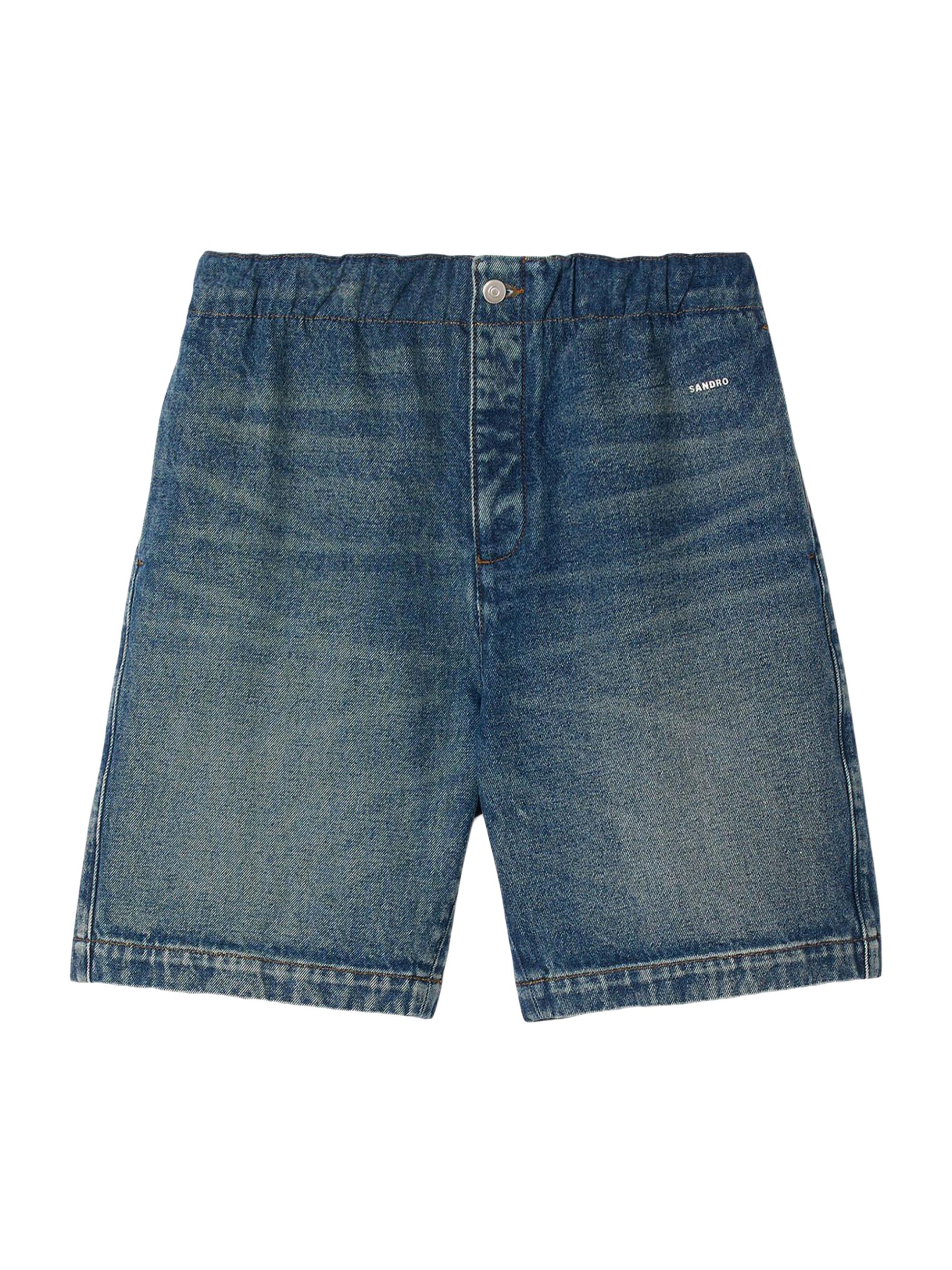 Sandro Men's Elasticated Denim Shorts - Blue Vintage Denim