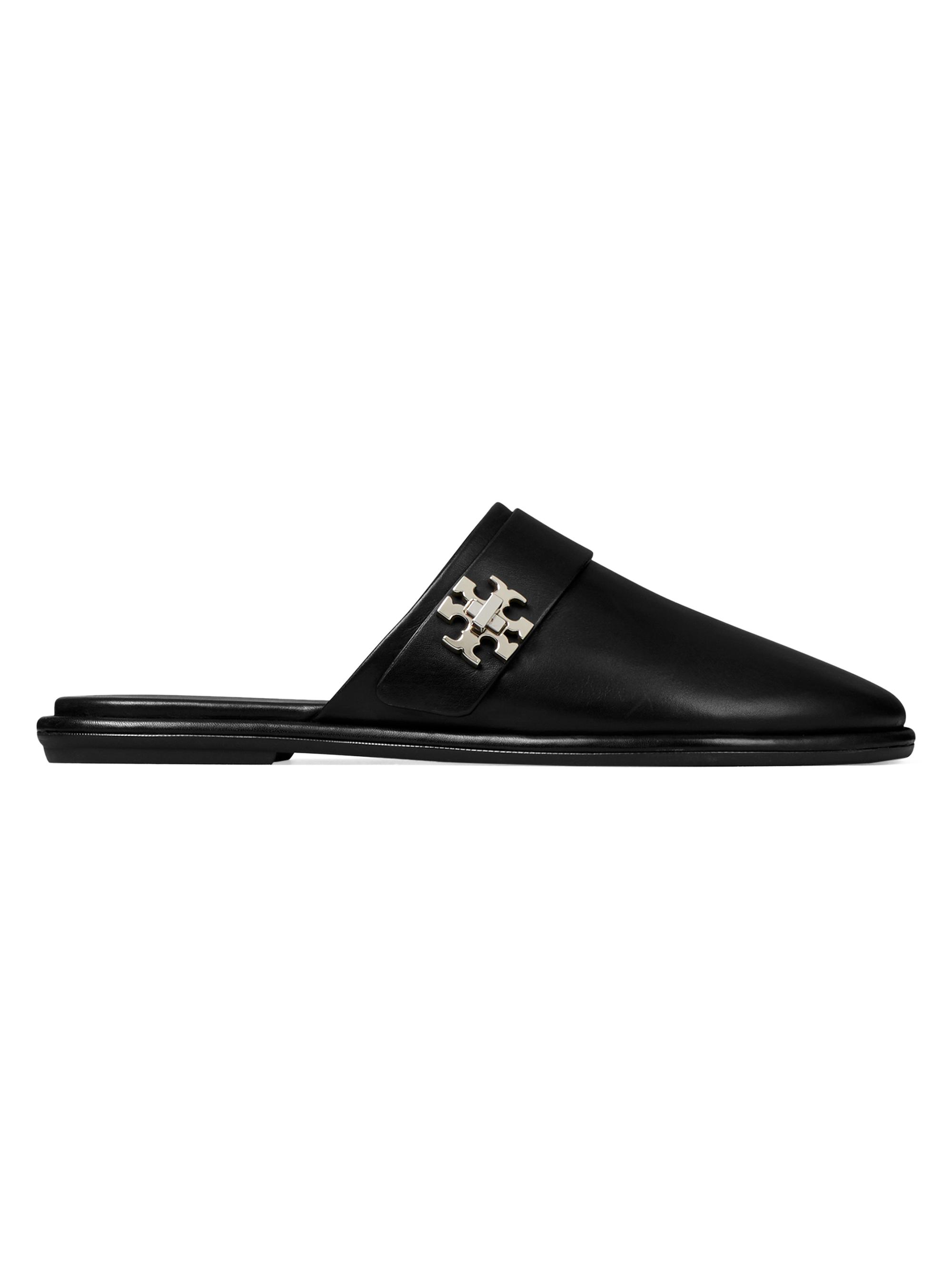 Tory Burch Women's Turnlock Leather Mules - Perfect Black
