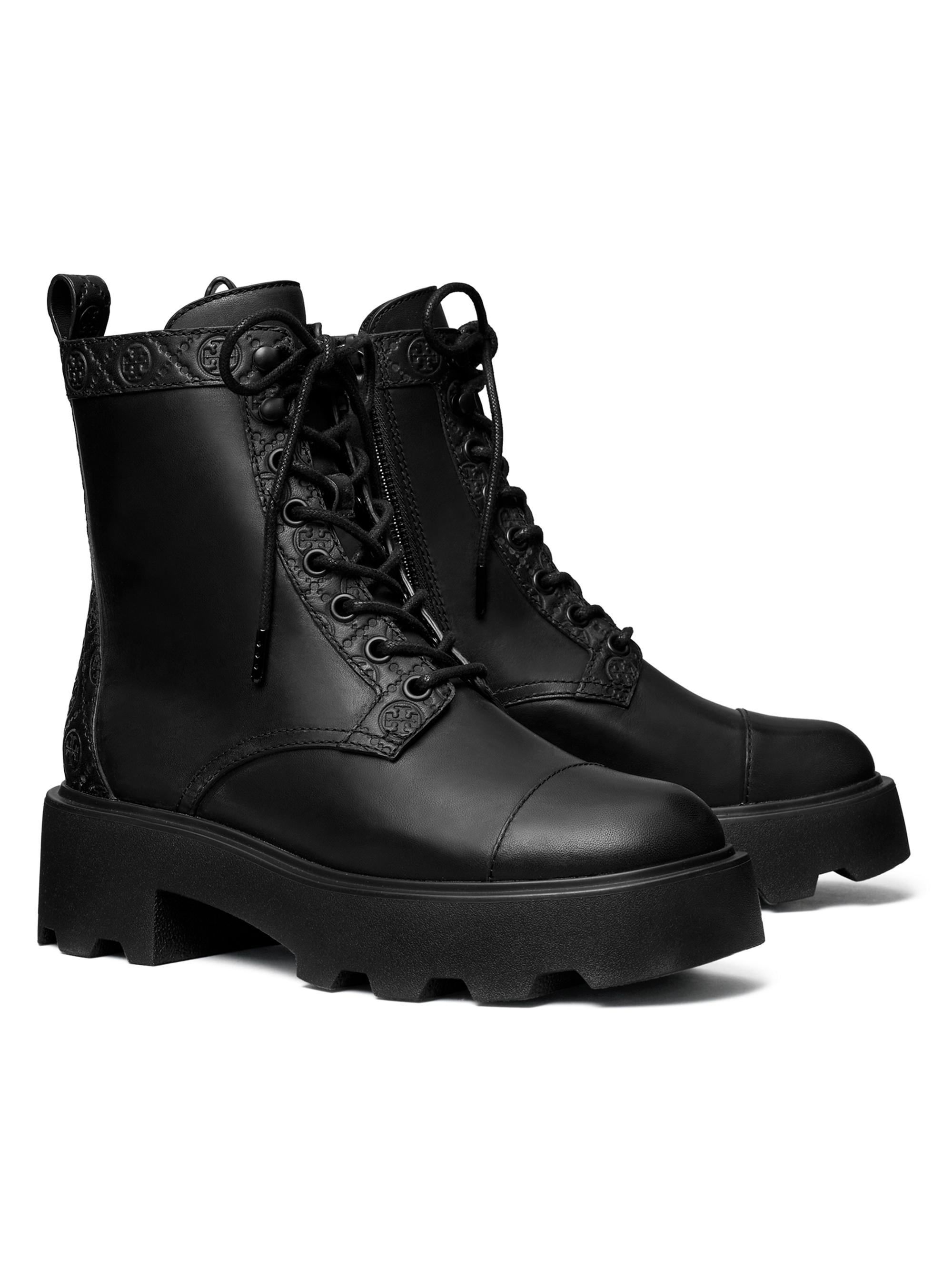 Tory Burch T Monogram 65MM Lug-Sole Ankle Boots | Saks Fifth Avenue