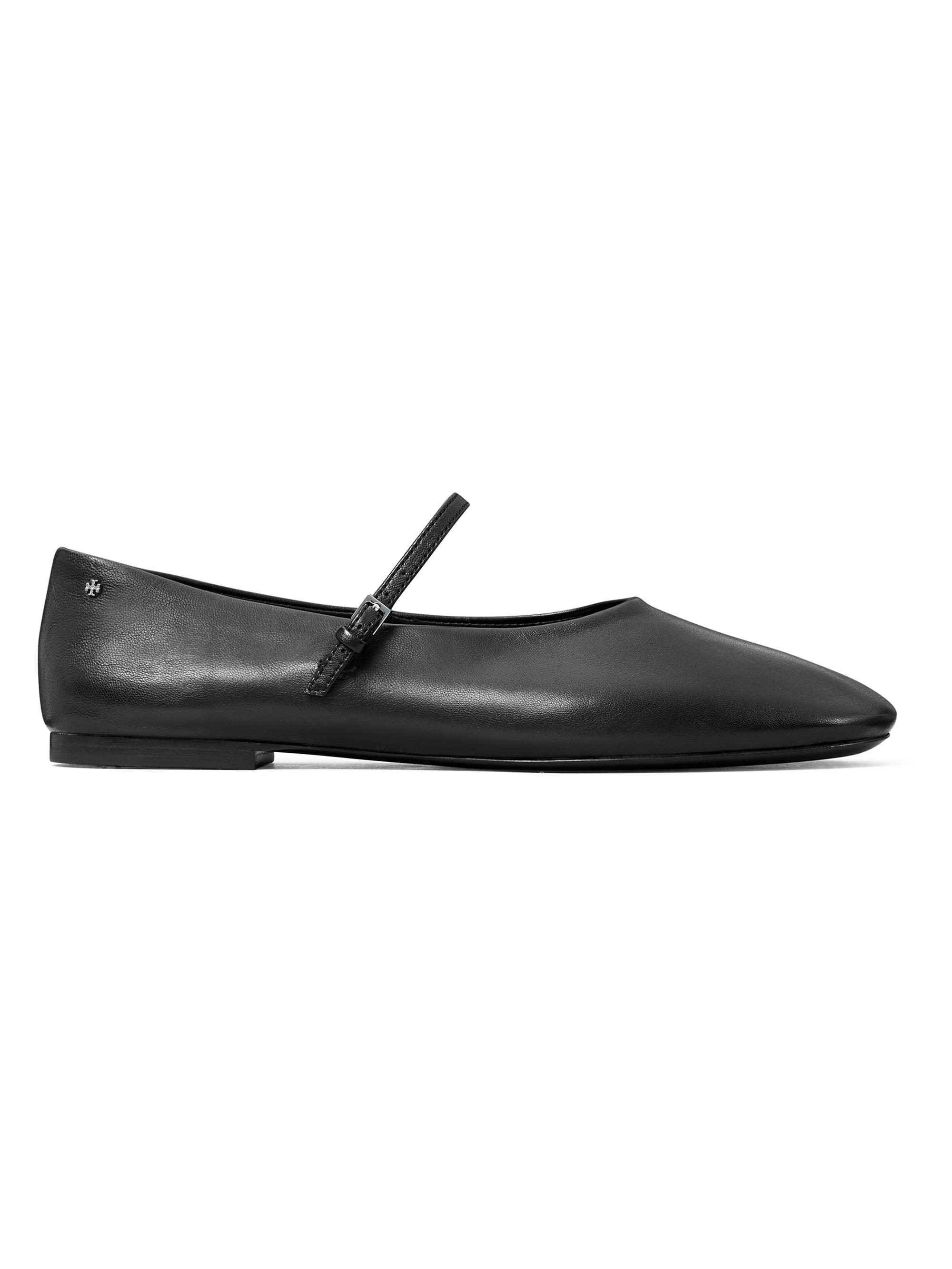 Tory Burch Women's Leather Mary Jane Ballet Flats - Perfect Black