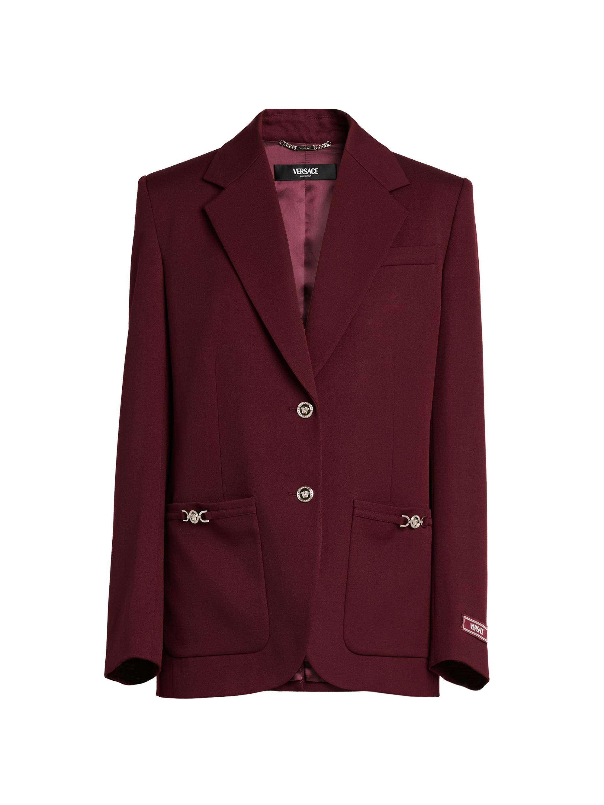 Versace Women's Stretch Wool Informal Blazer - Burgundy