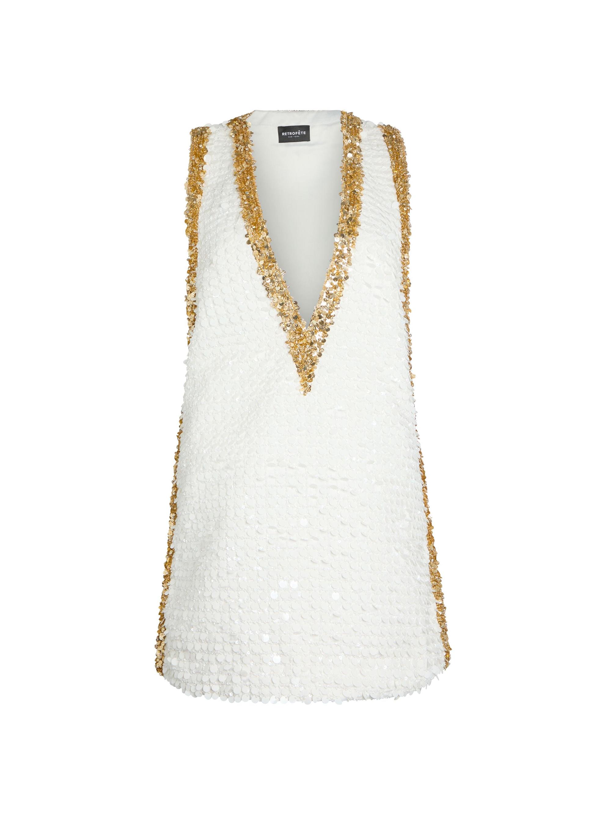 Retrofête Women's Simmie Sequin Dress - White Gold