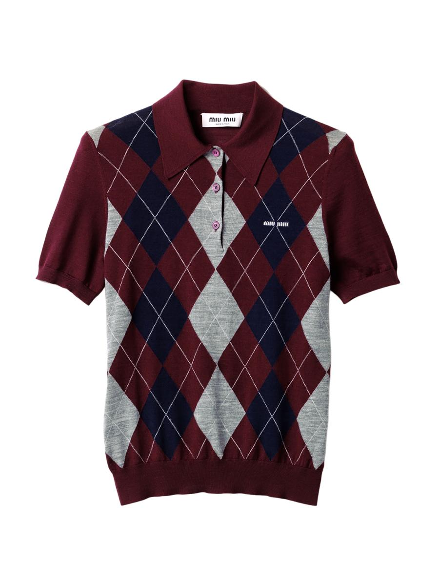 Miu Miu Women's Wool Polo Shirt In Red