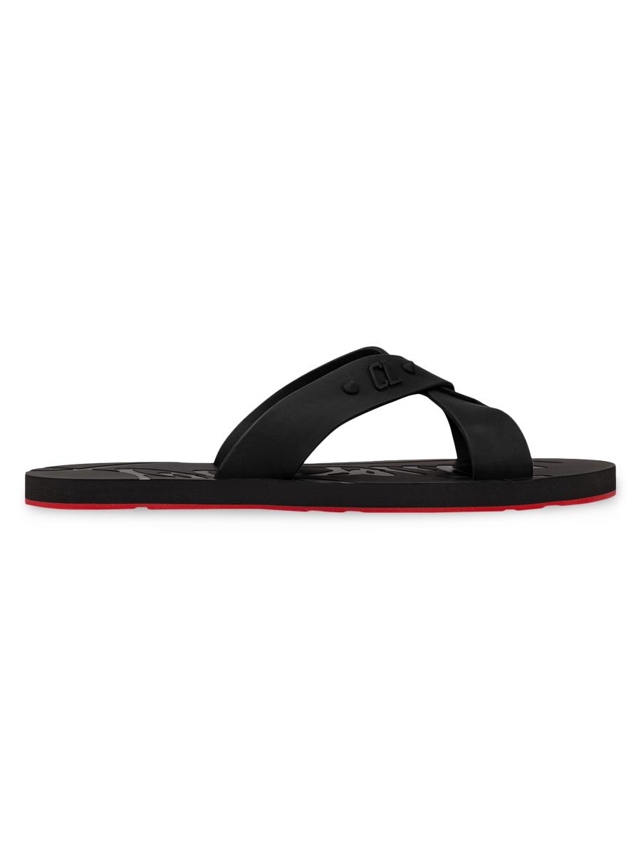 Christian Louboutin Loubi Cross Rubber Sandals | Saks Fifth Avenue