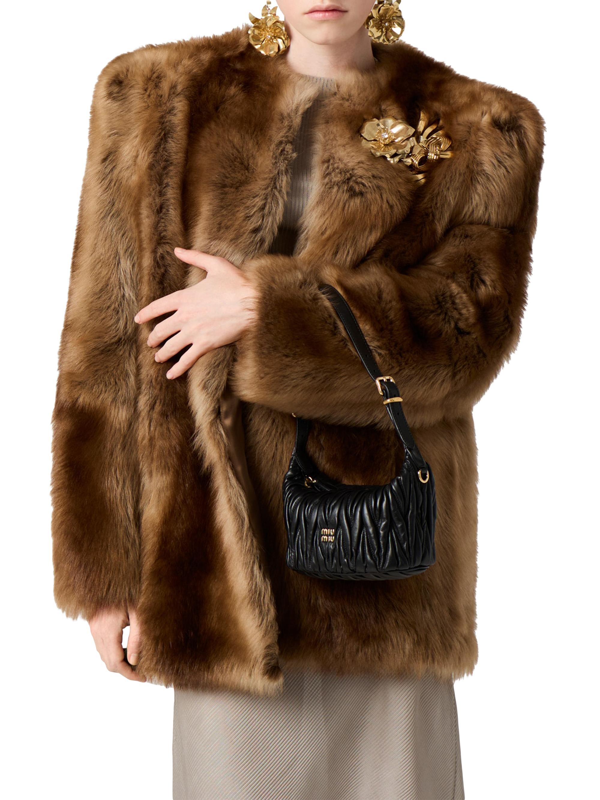 ミュウミュウ　Nappa leather pouch ブラック Miu Miu Nappa Leather Pouch | Saks Fifth Avenue