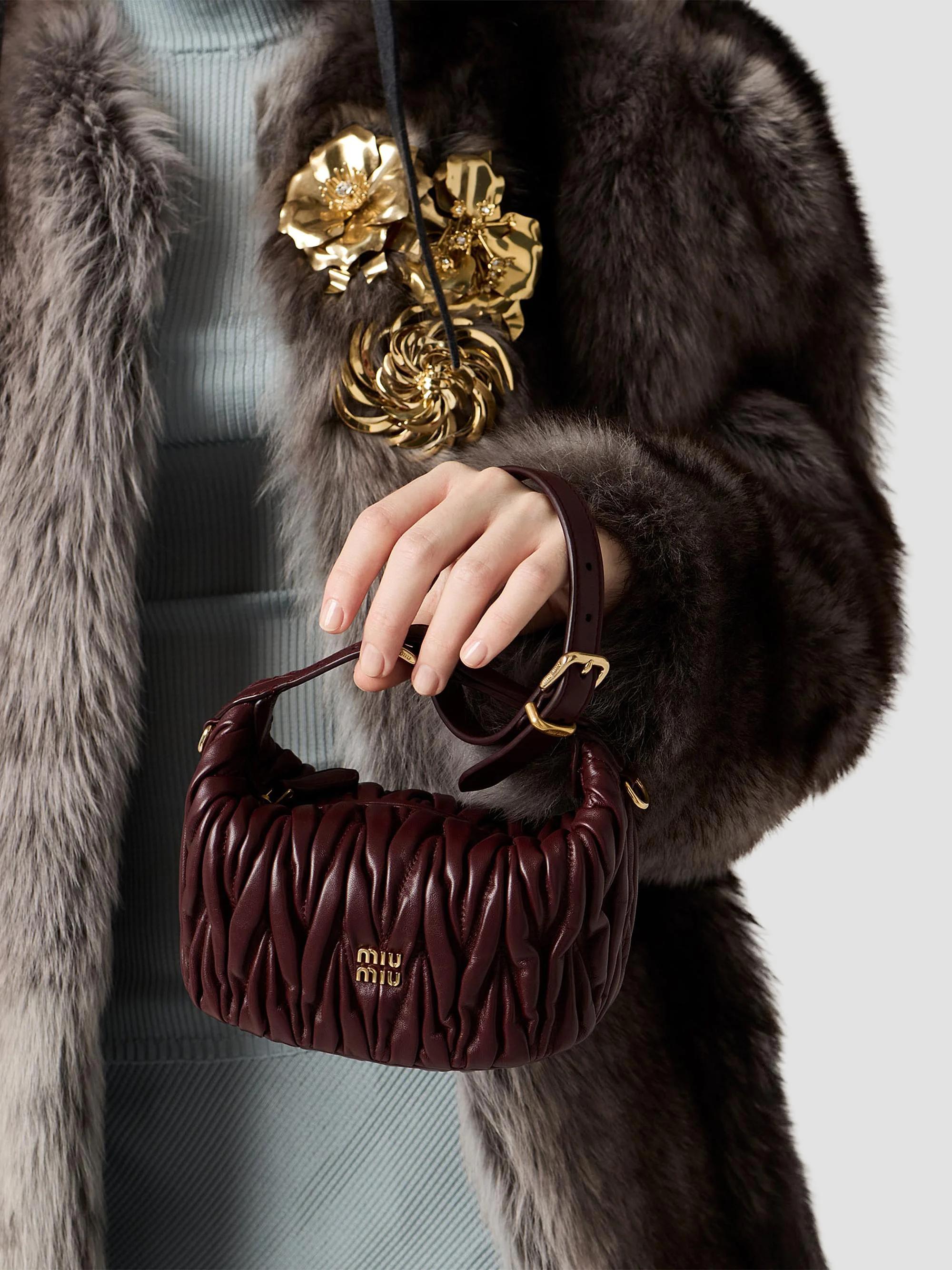 miu miu キルティングケース Miu Miu Matelassé Nappa Leather Pouch | Saks Fifth Avenue