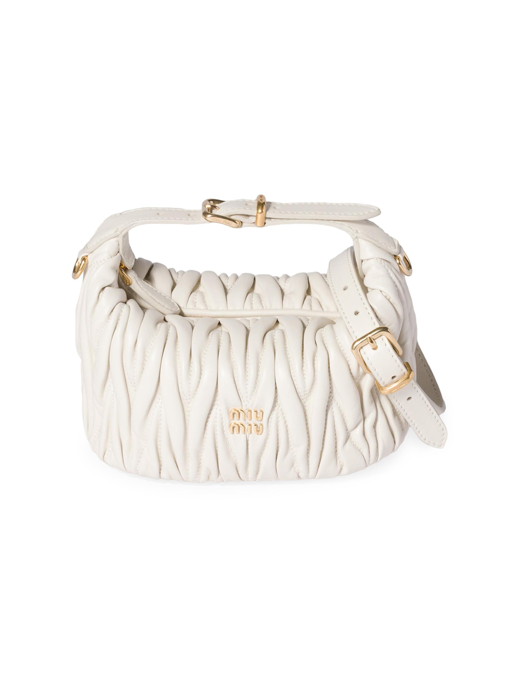 Miu Miu Women's Matelassé Nappa Leather Pouch - White