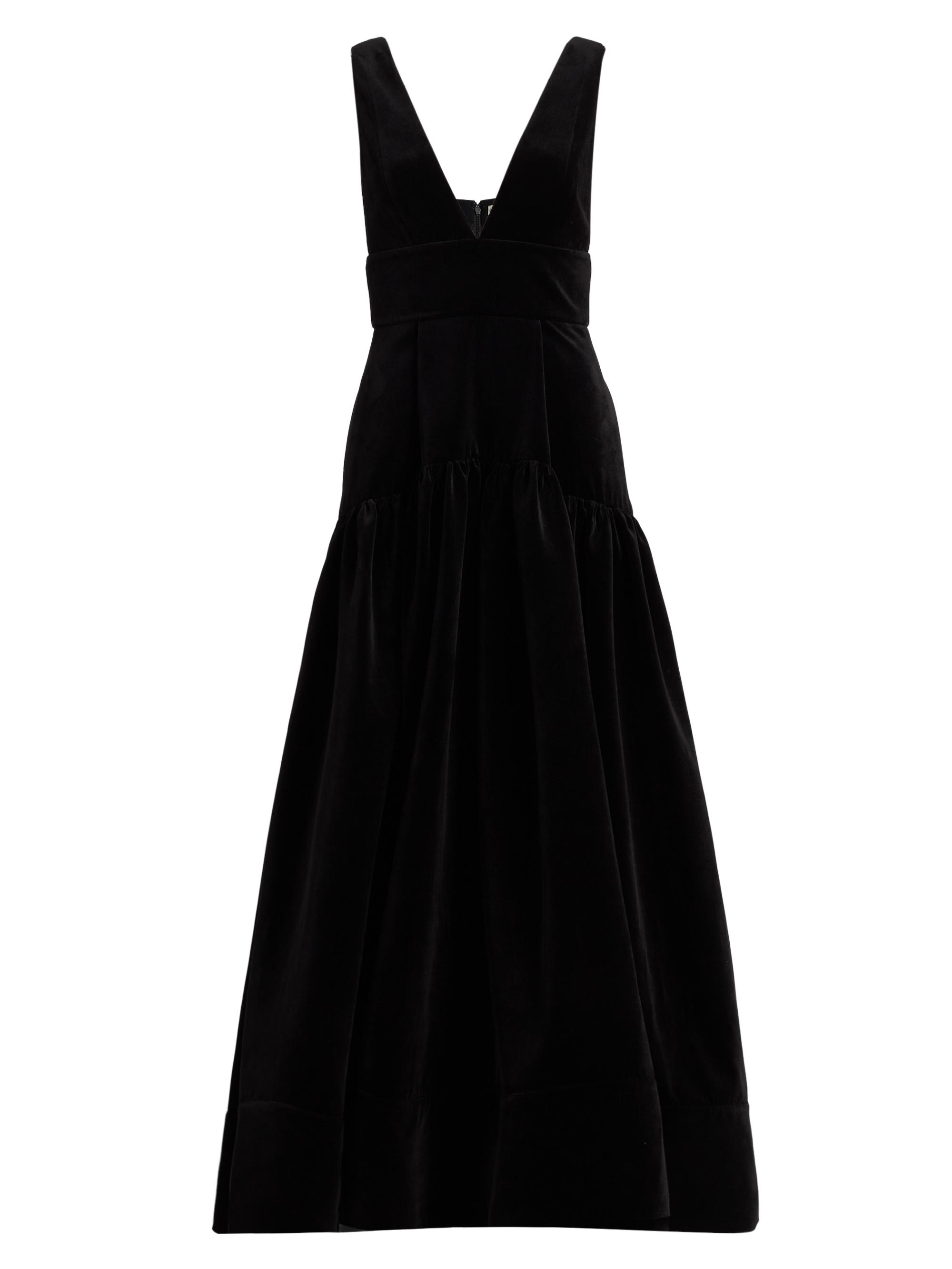ALICE + OLIVIA Women's Lila Velvet Maxi Dress - Black