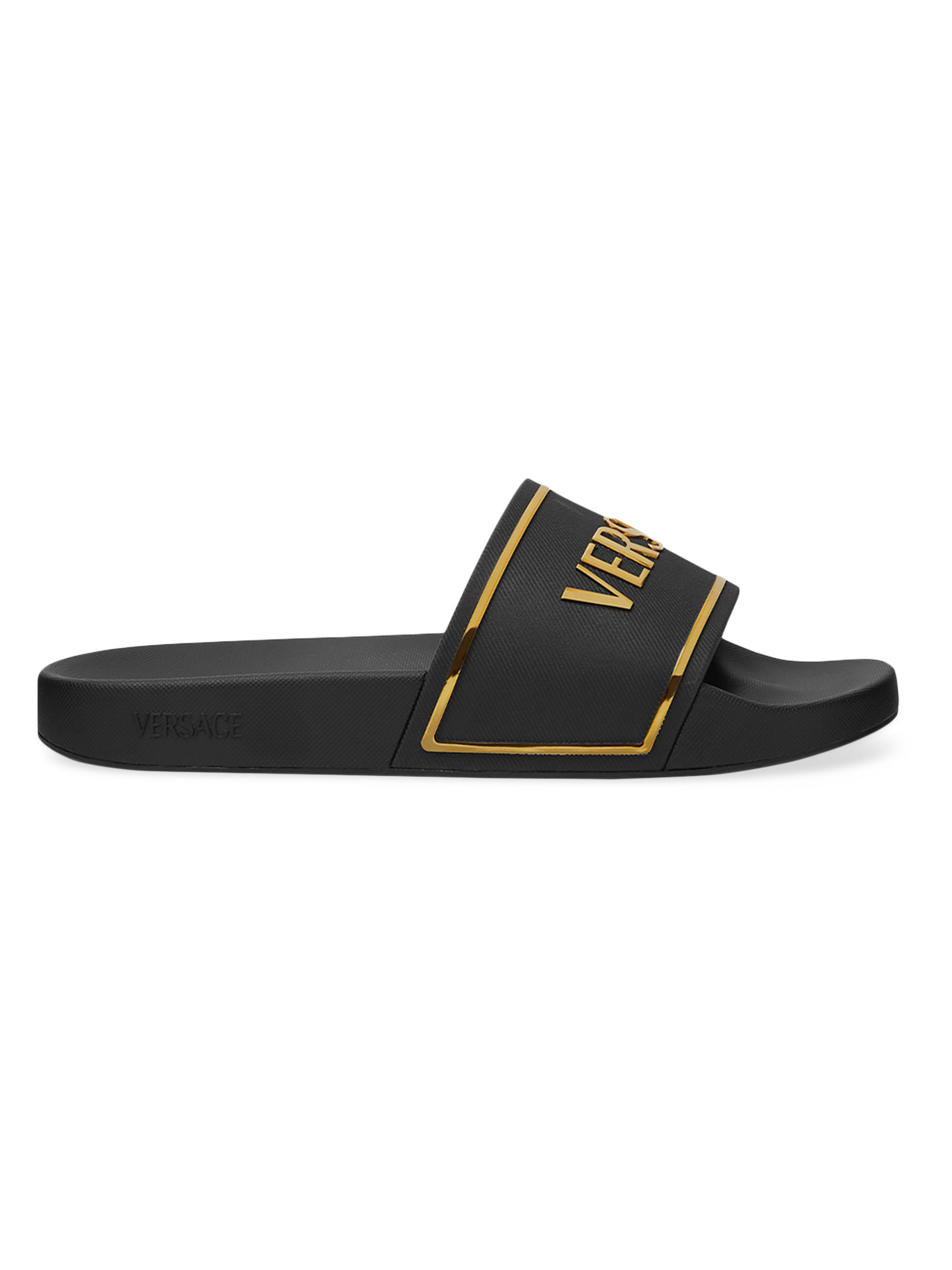 Versace Logo Slide Sandals | Saks Fifth Avenue