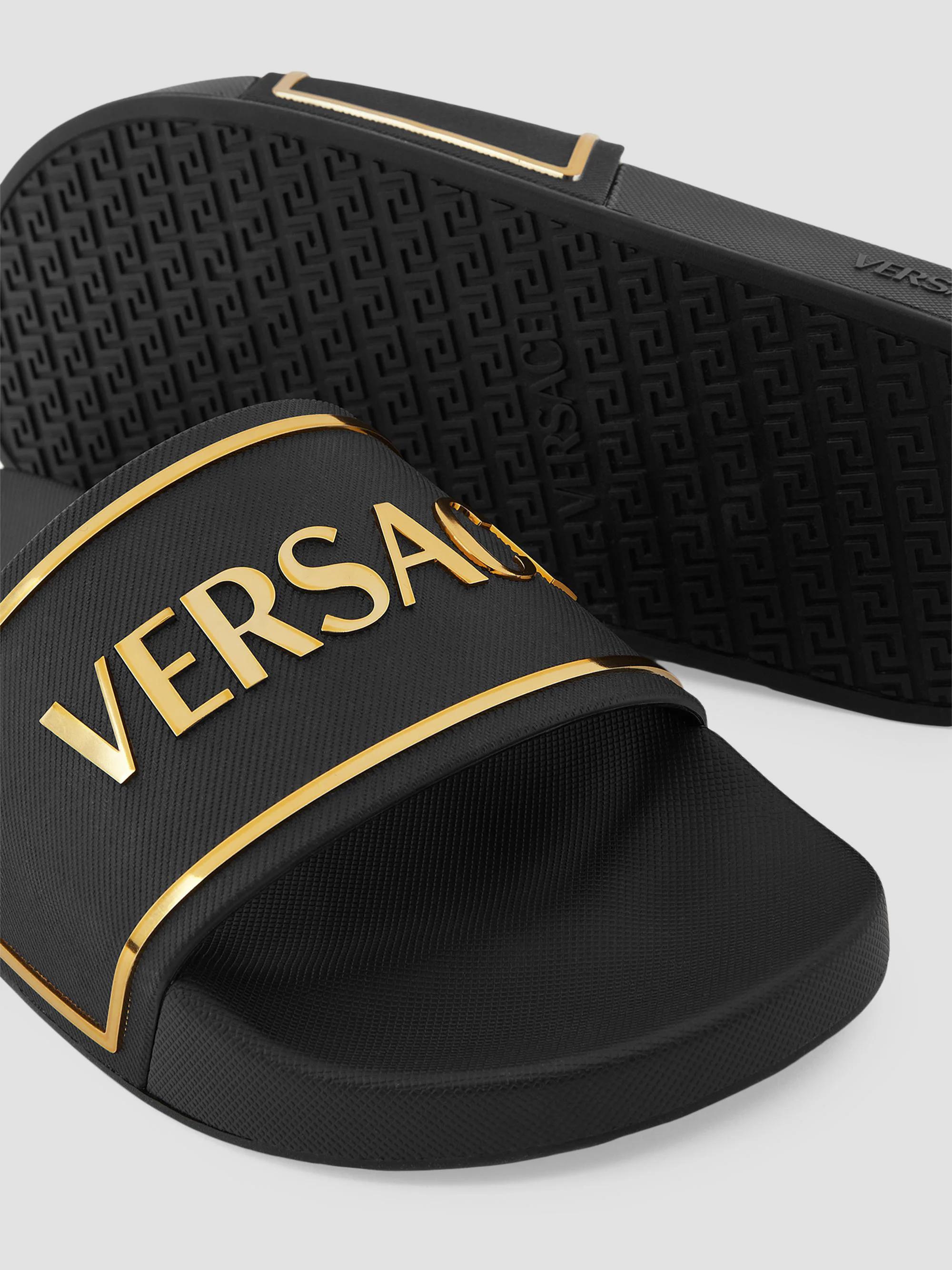Versace Logo Slide Sandals | Saks Fifth Avenue display picture 3