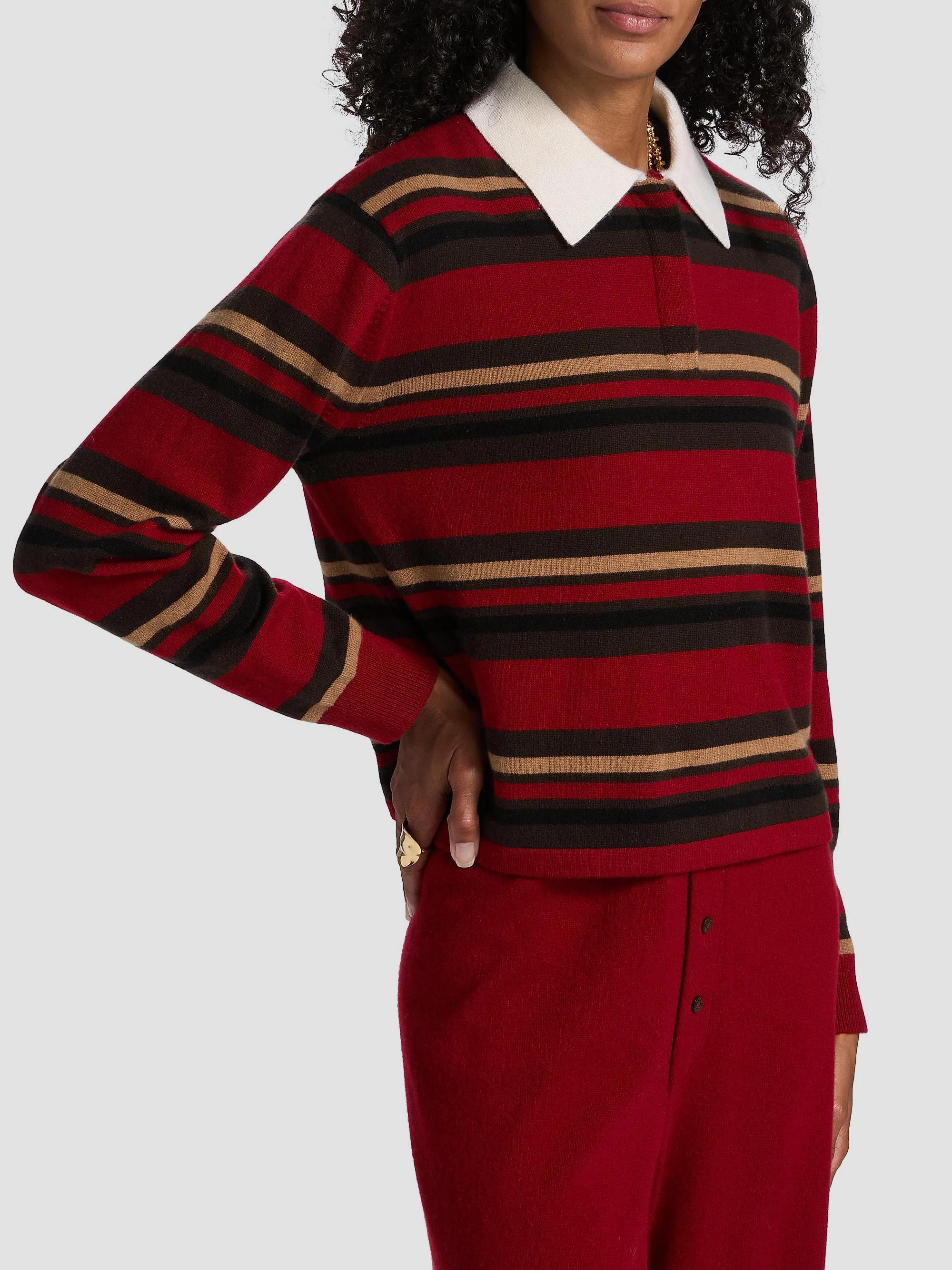 Guest in Residence Striped Crop Rugby Sweater | Saks Fifth Avenue