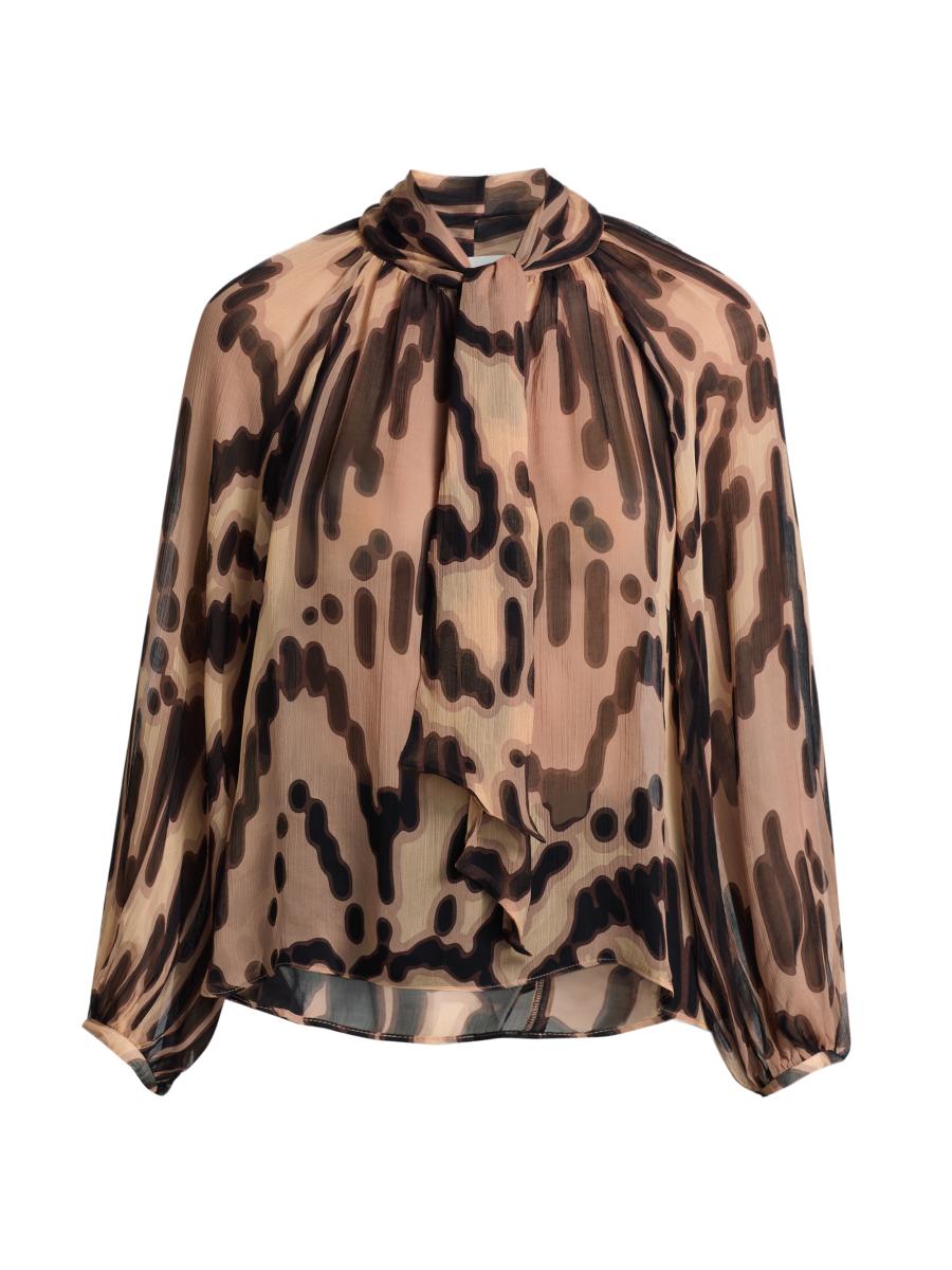 Ba&sh Women's Alof Abstract-print Tieneck Blouse In Pink