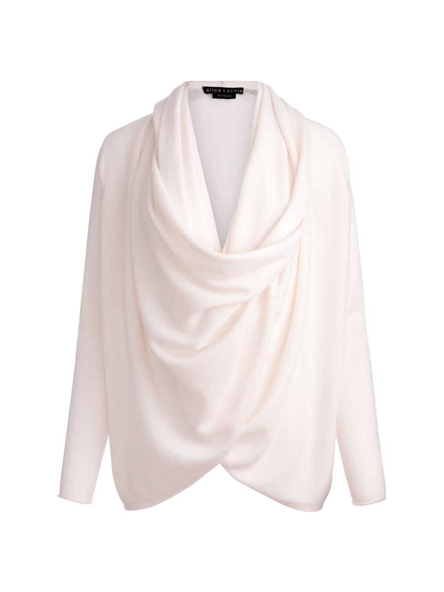 ALICE + OLIVIA Jules Draped Cashmere Sweater | Saks Fifth Avenue