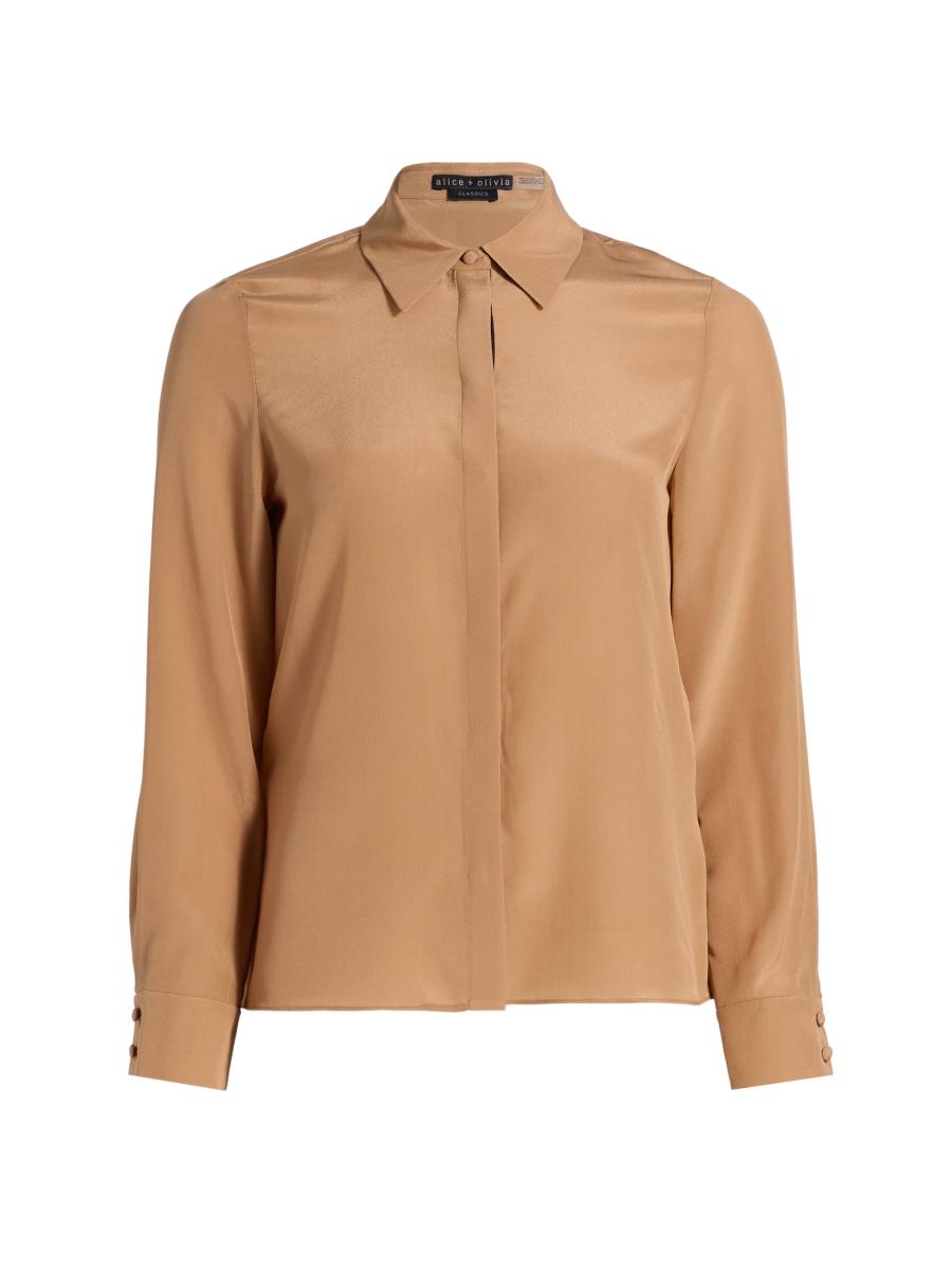 ALICE + OLIVIA Willa Silk Shirt | Saks Fifth Avenue