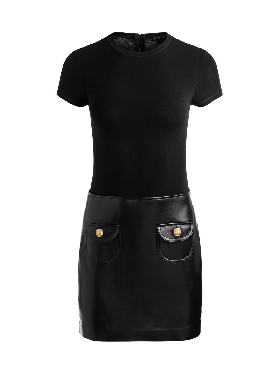 Alice + Olivia Sydney Mix Media Minidress | Saks Fifth Avenue