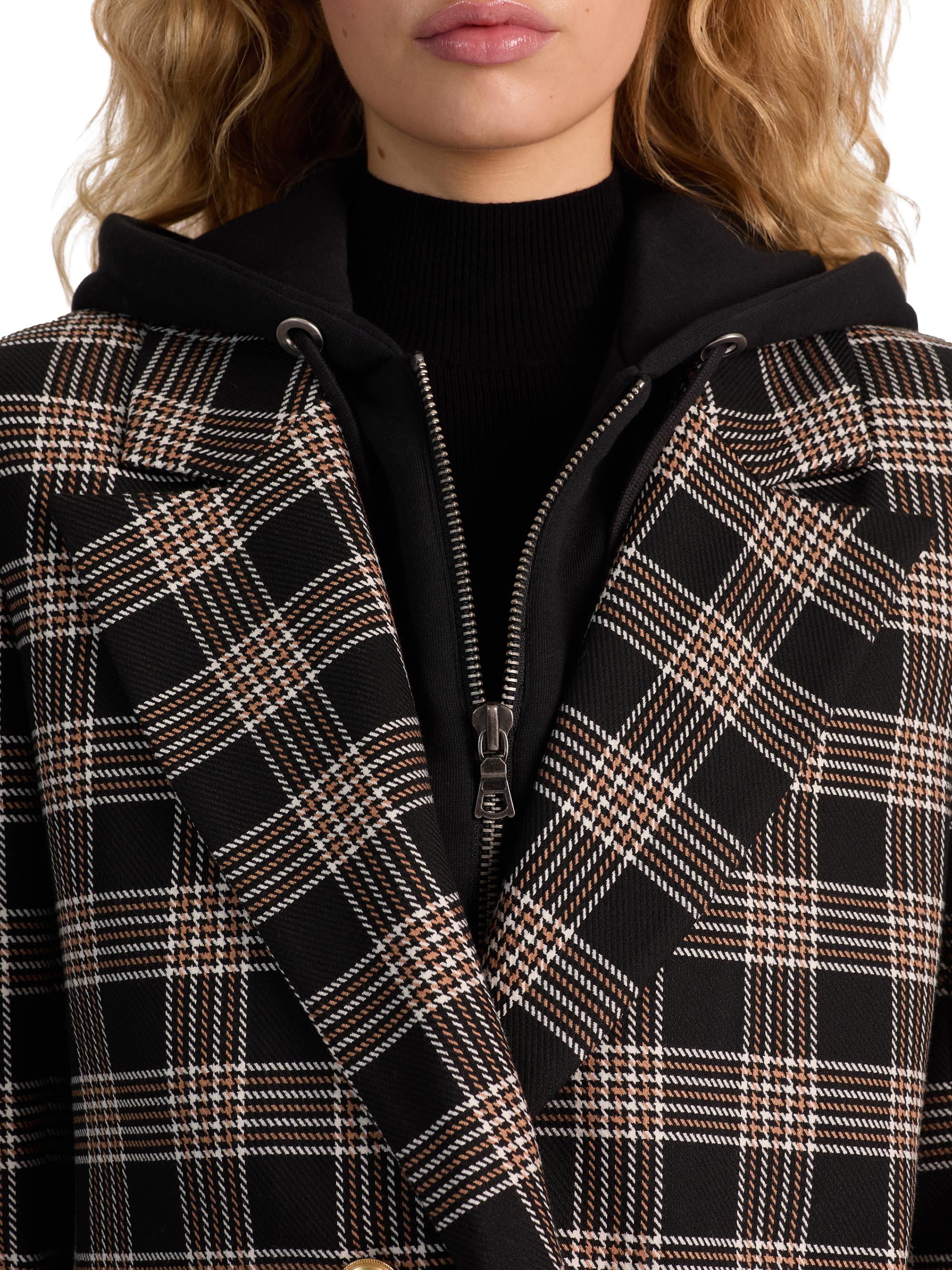 Alice + Olivia Jordan Plaid Removable Hoodie Blazer | Saks Fifth