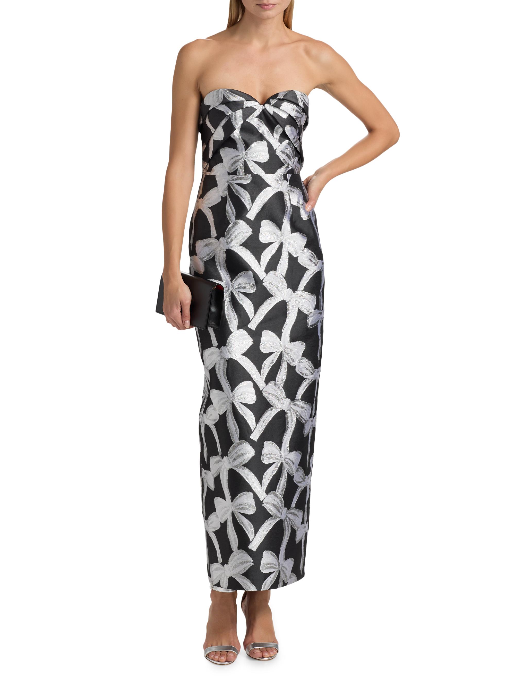 Milly Donna Metallic Ribbon Jacquard Strapless Gown | Saks Fifth