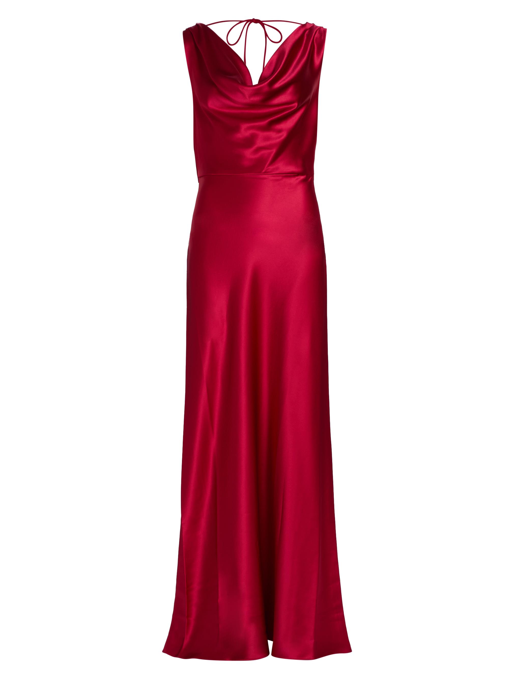 Milly Women's Elsa Satin Cowlneck Gown - Lipstick Red