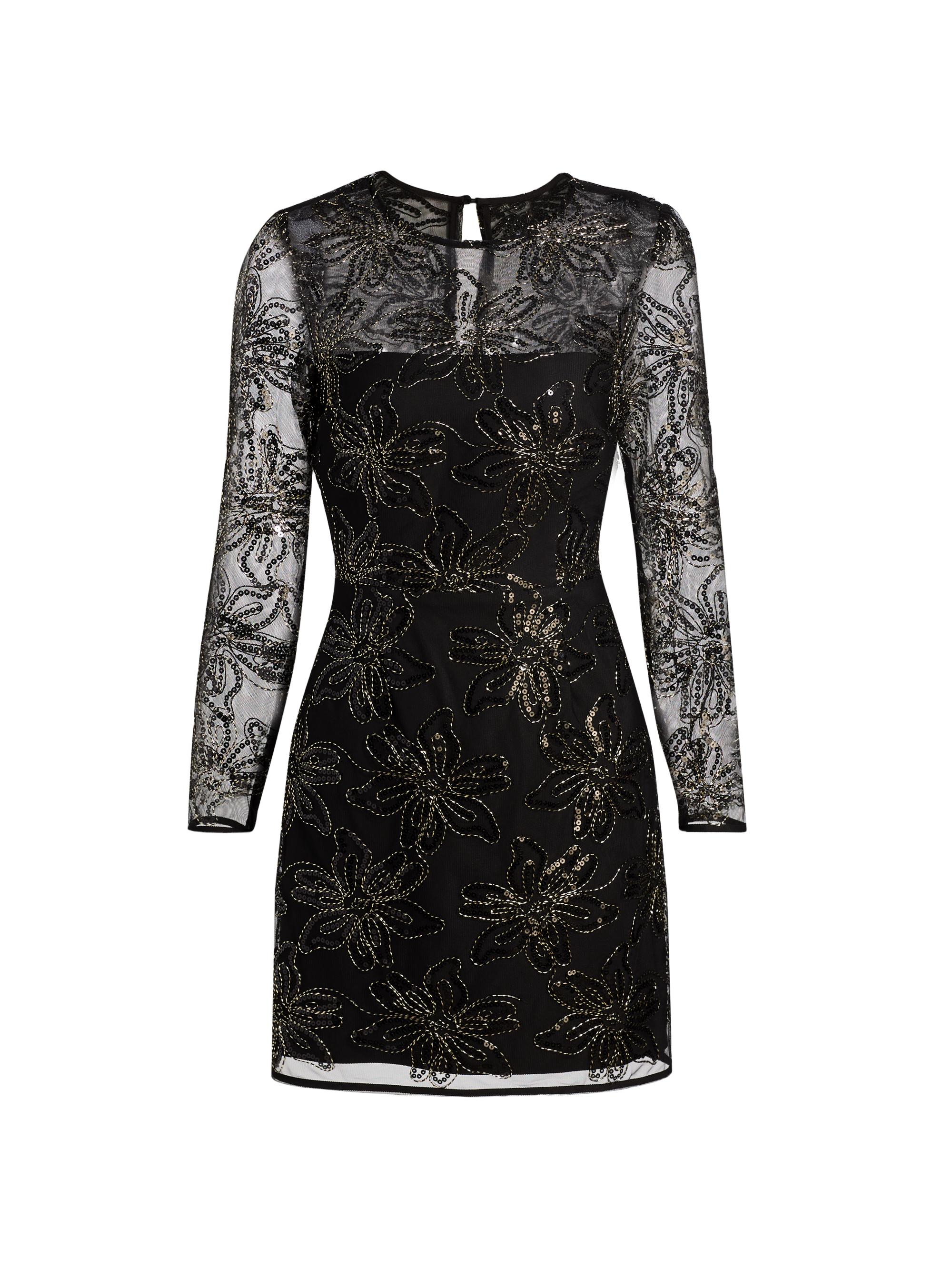Adele Embroidered-Mesh Minidress