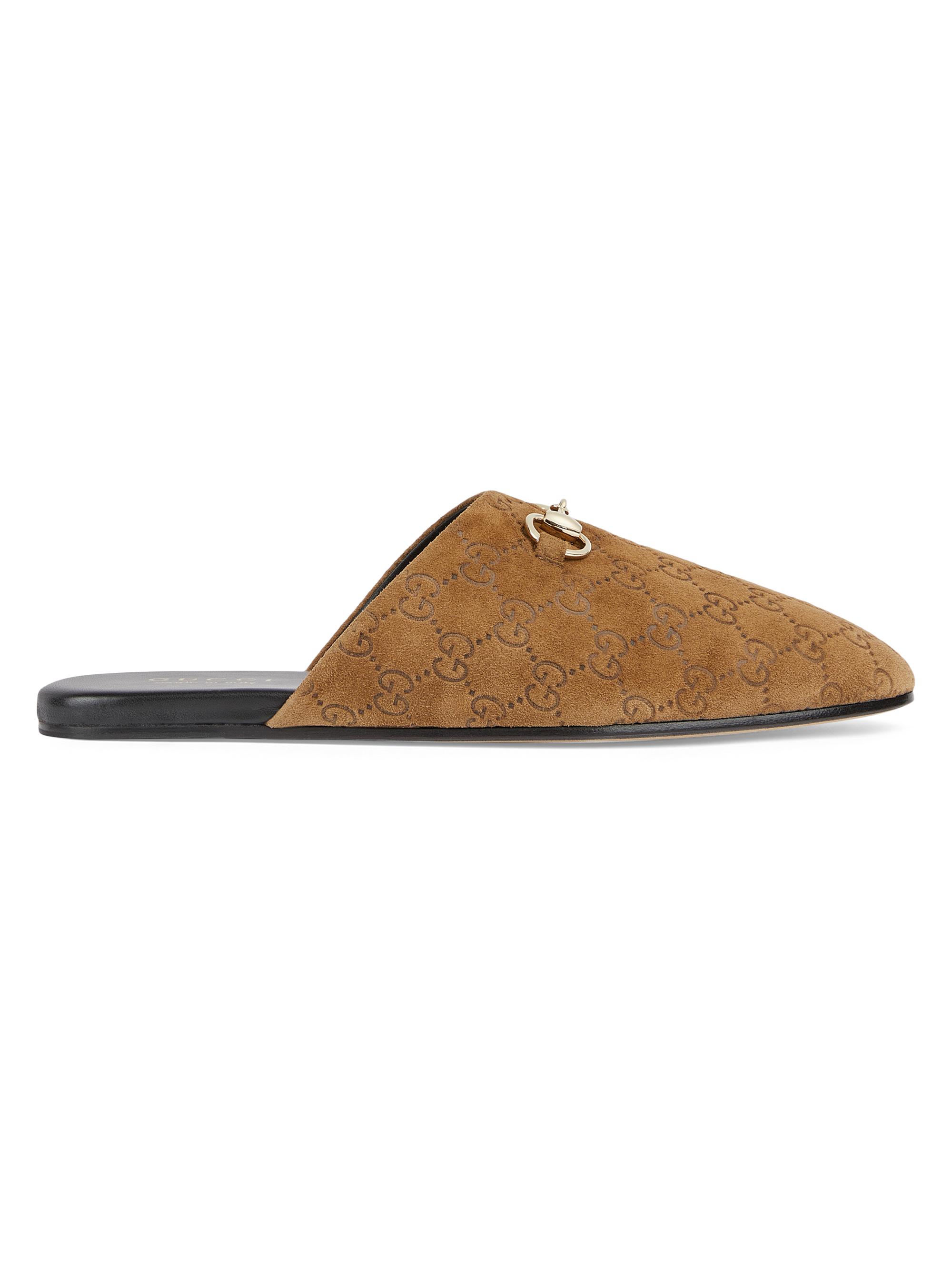 Gucci Lucy Logo Suede Mule Loafers | Saks Fifth Avenue