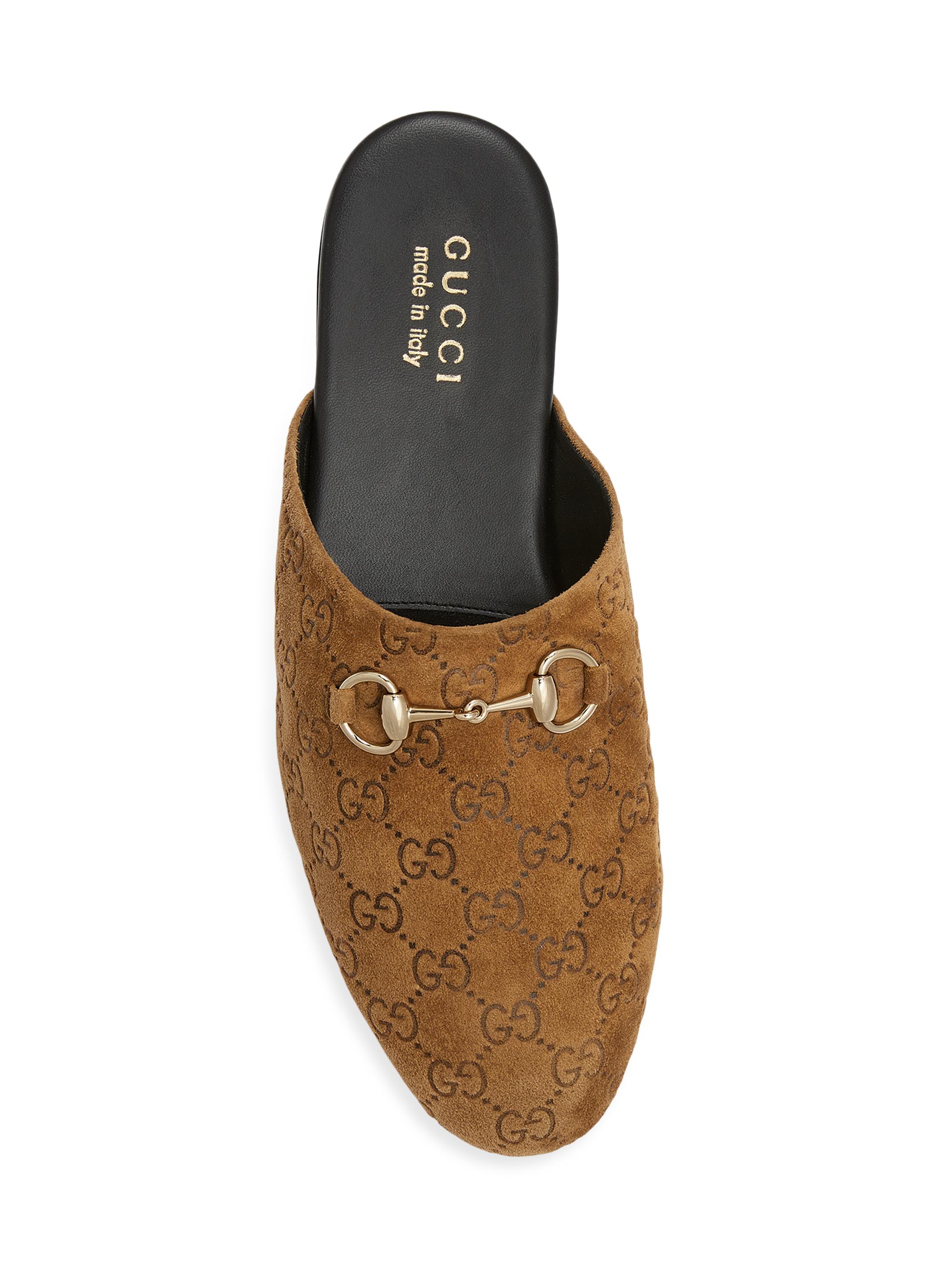 GUCCI　ミュール Gucci Lucy Logo Suede Mule Loafers | Saks Fifth Avenue