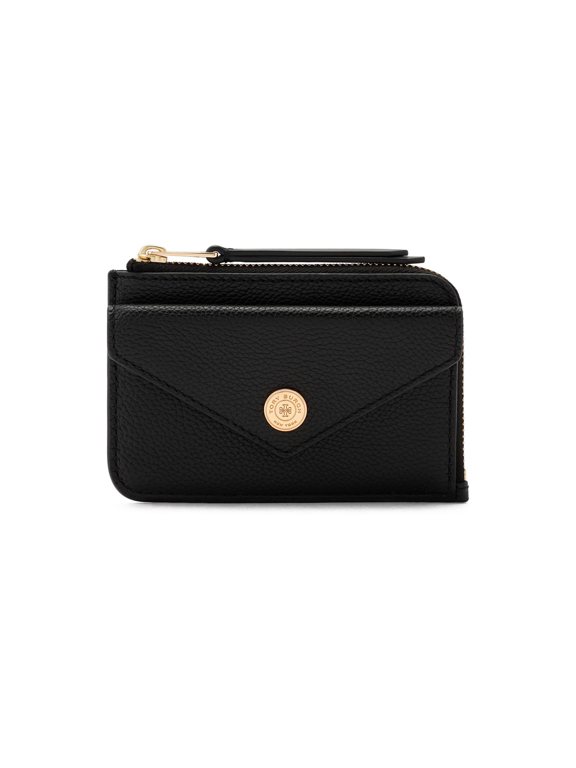 Tory Burch T Monogram Pebbled Leather Envelope Card Case | Saks