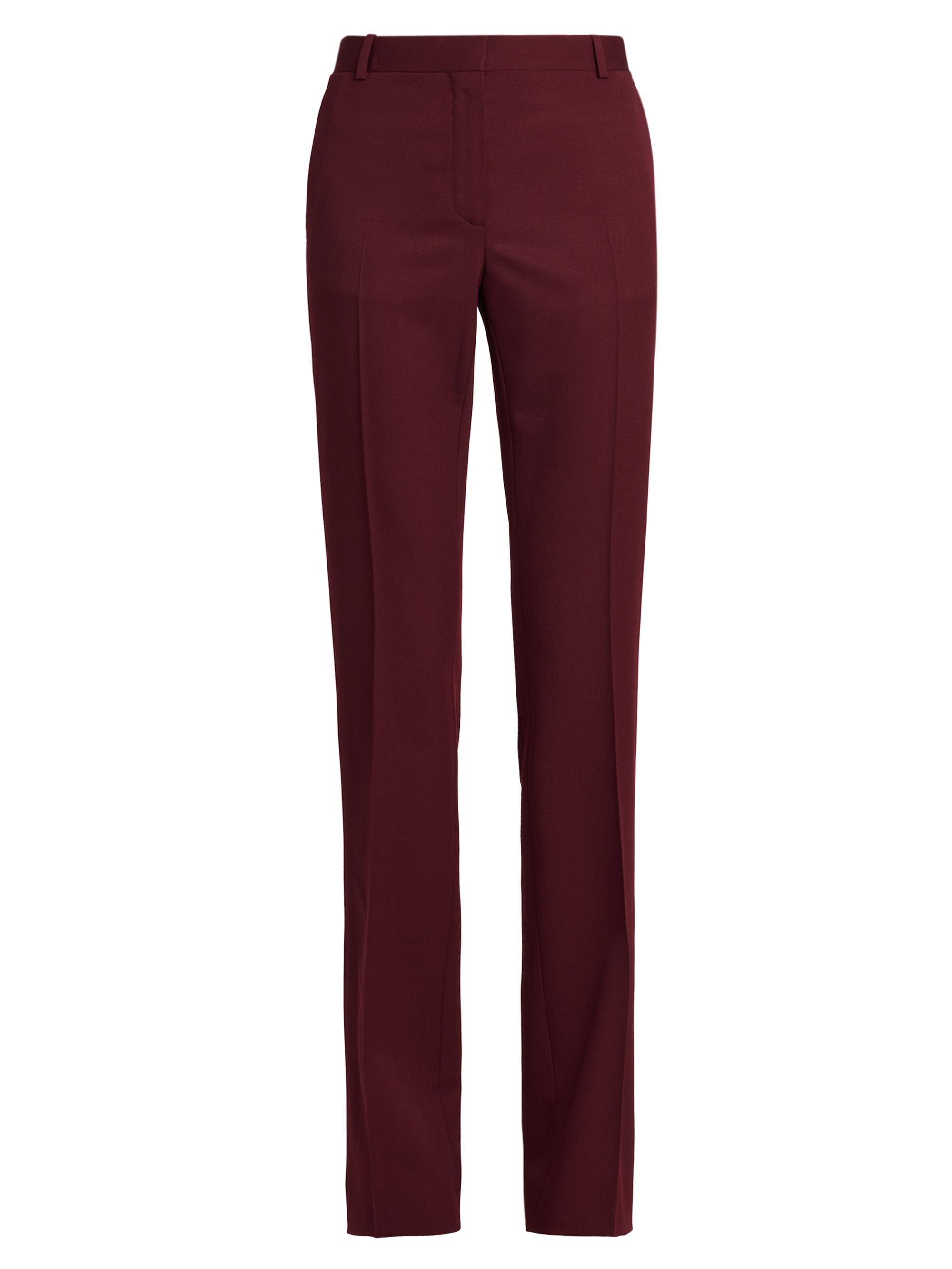 Versace Women's Stretch-Wool Straight-Leg Trousers - Burgundy