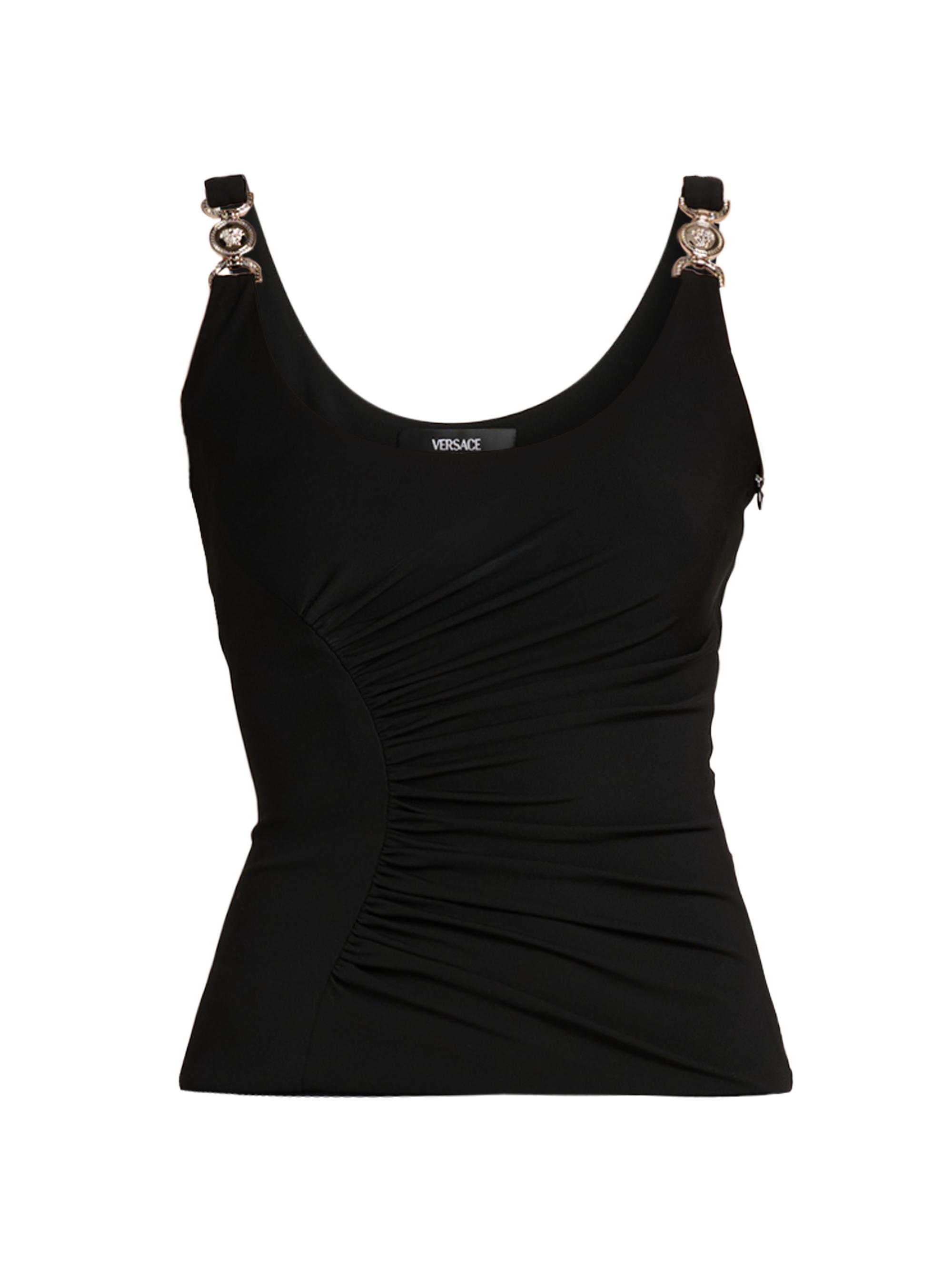 Versace Women's Medusa Hardware Stretch-Crepe Tank - Black