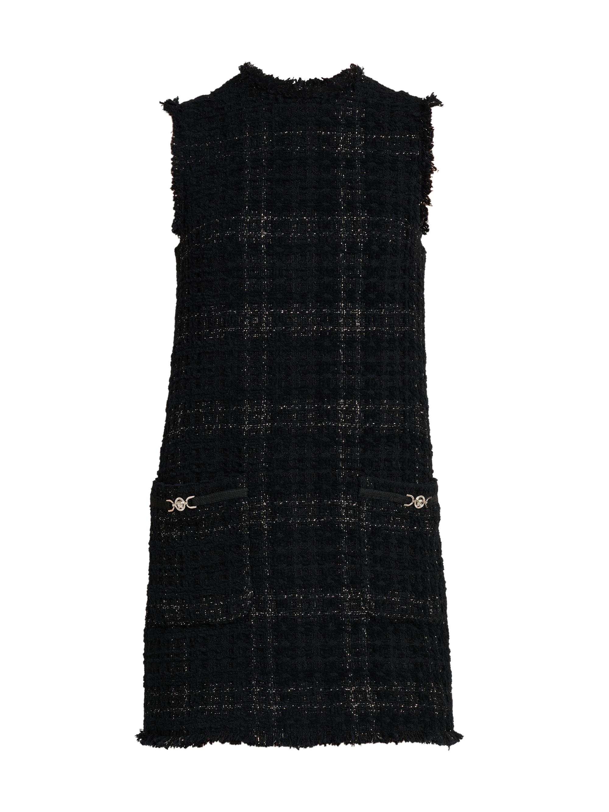 Versace Women's Cotton-Blend Tweed Shift Dress - Black