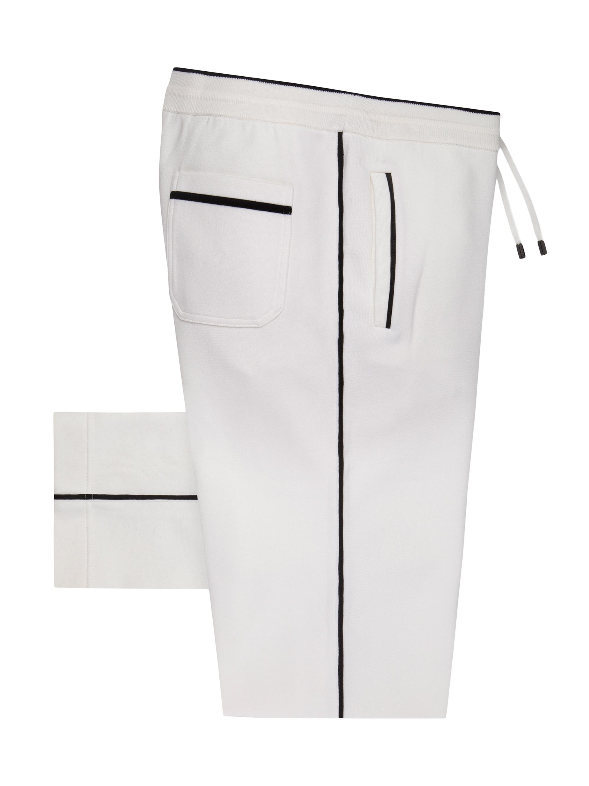 Stefano Ricci Men's Knitted Classic Croc Details Jogging Trousers - White