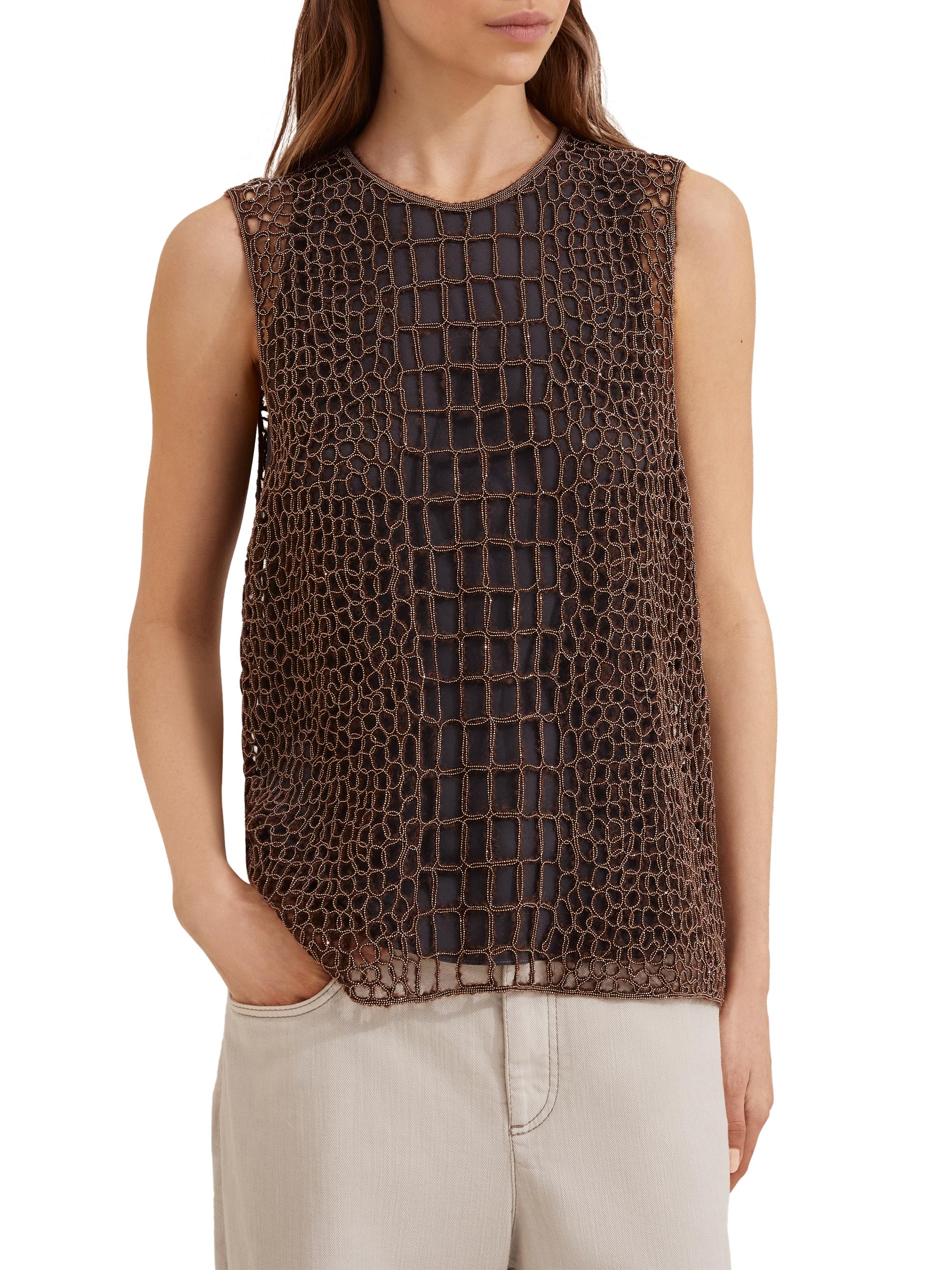 Brunello Cucinelli Mohair and Wool Precious Croc Embroidery