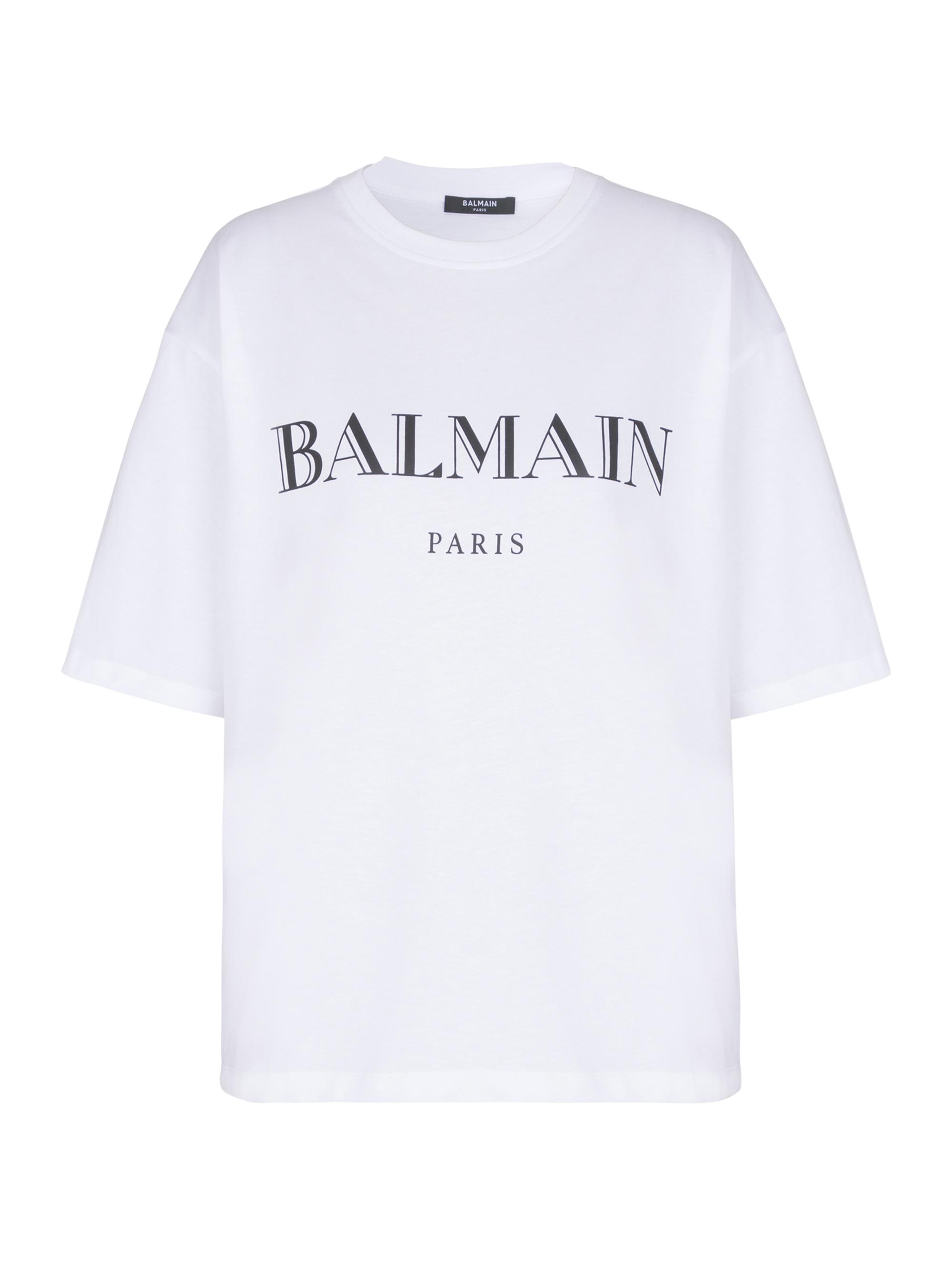 Balmain Women's Bulky Logo Graphic T-Shirt - White Black