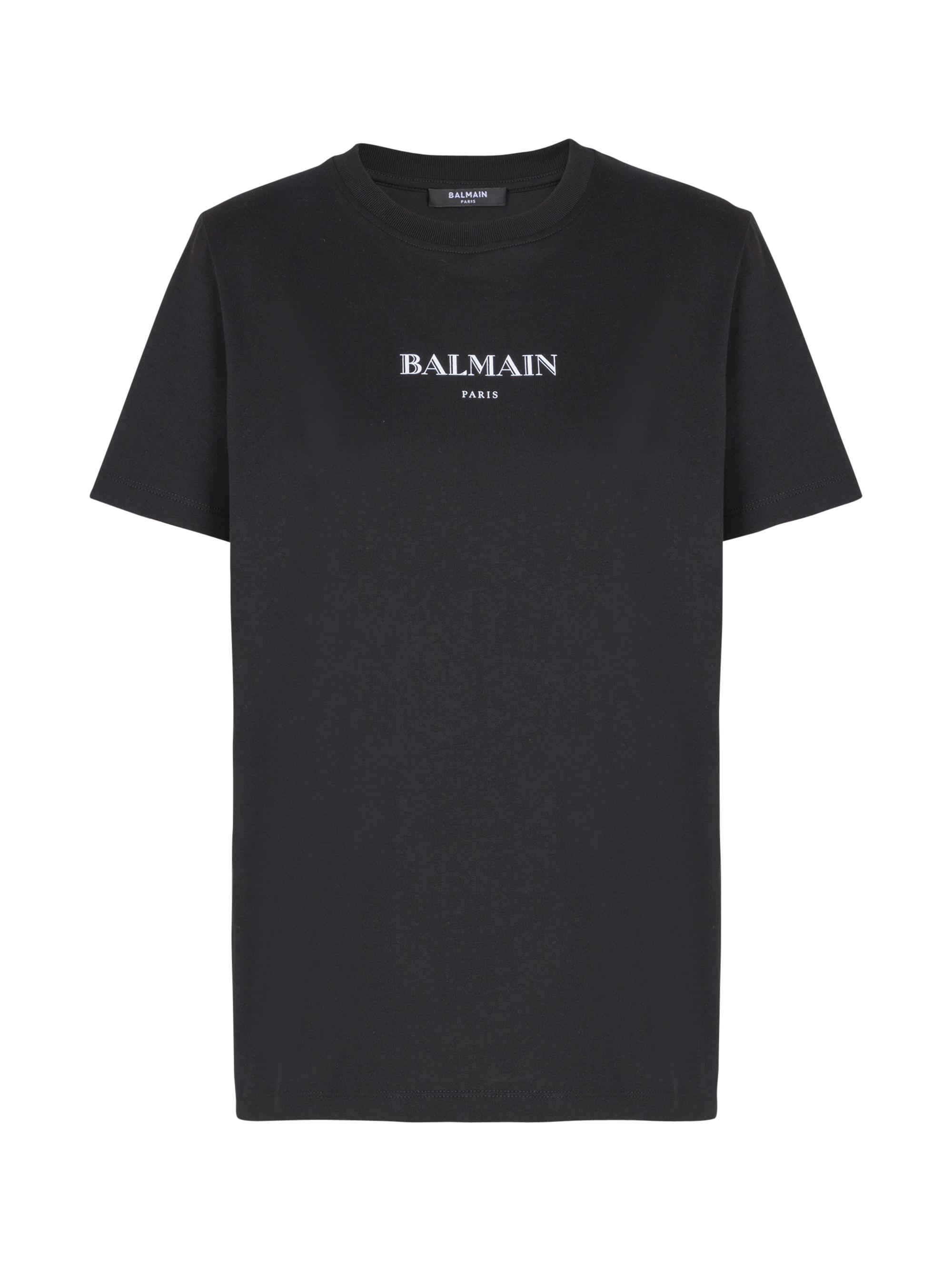 BALMAIN PARIS ロゴ入り ブラックミニTシャツ BALMAIN PARIS ロゴ入り ブラックミニTシャツ